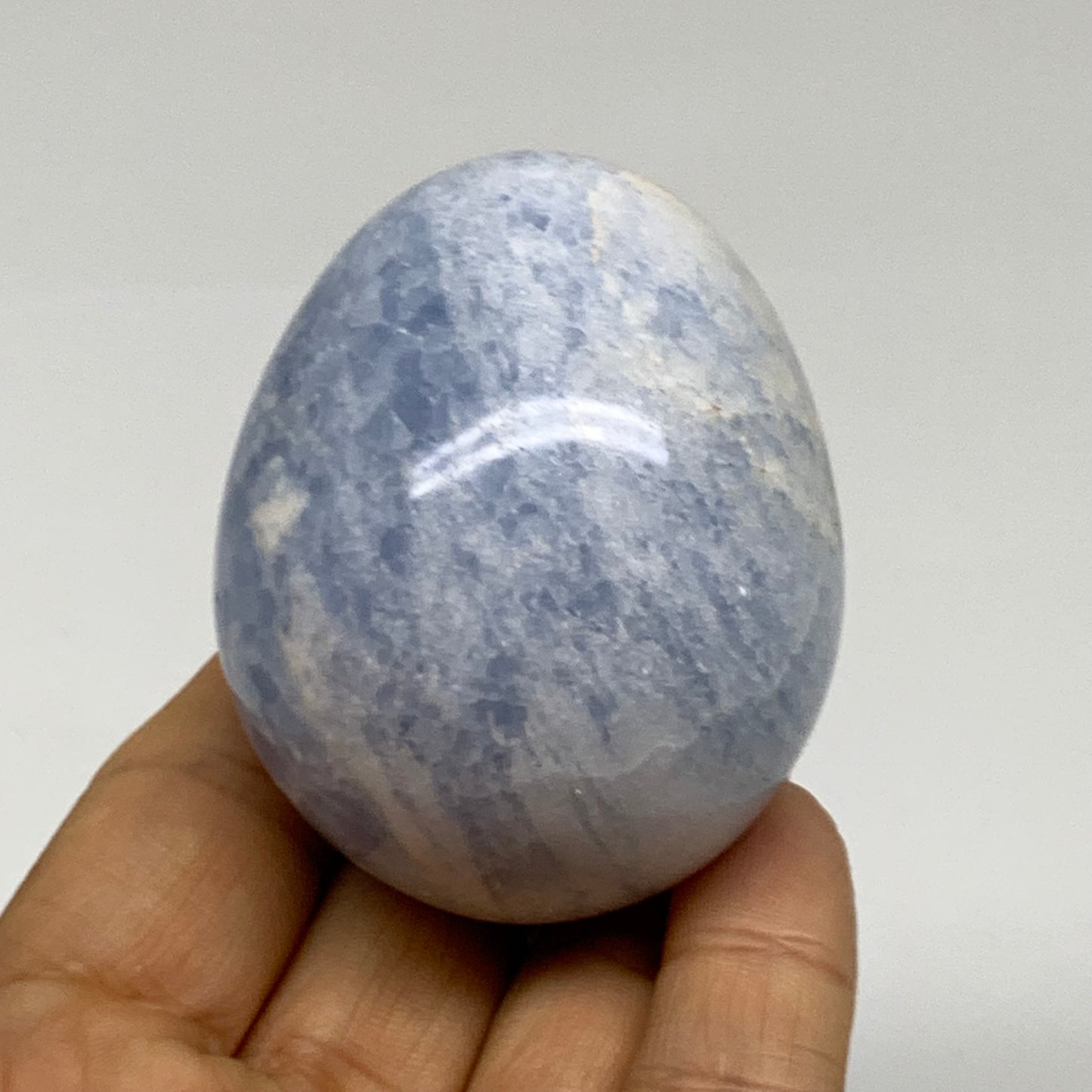192.3g, 2.3"x1.9", Natural Blue Calcite Egg Polished Crystal @Madagascar, B38399