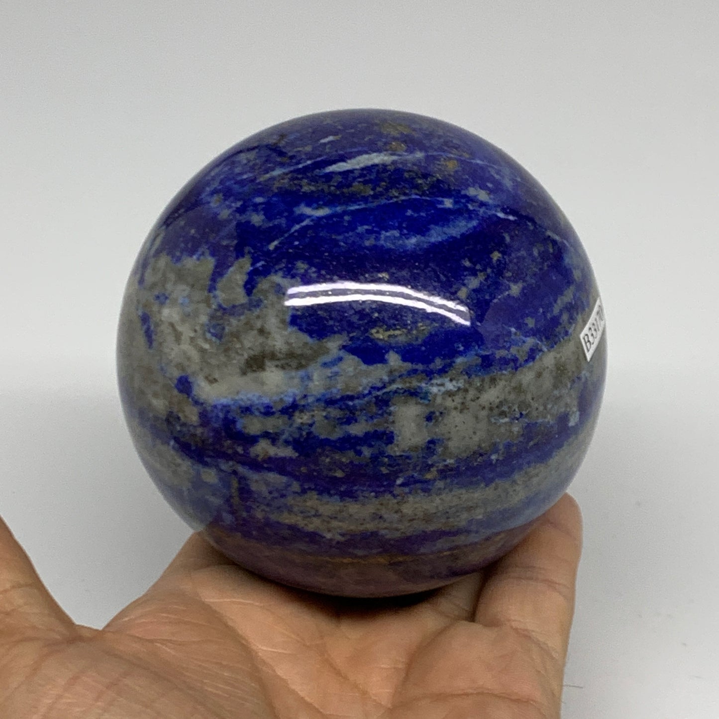 2.29 lbs, 3.4" (86mm), Lapis Lazuli Sphere Ball Gemstone @Afghanistan, B33170
