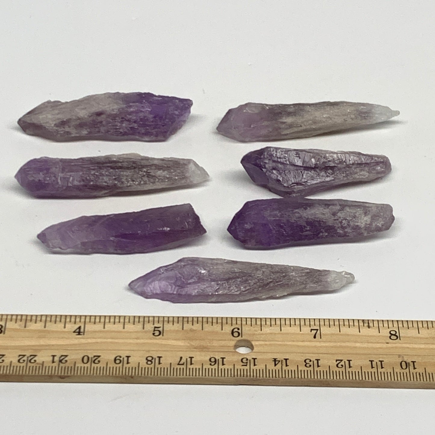 106.1g, 2.3" - 3", 7pcs, Amethyst Point Polished Rough lower part @Brazil, B2885