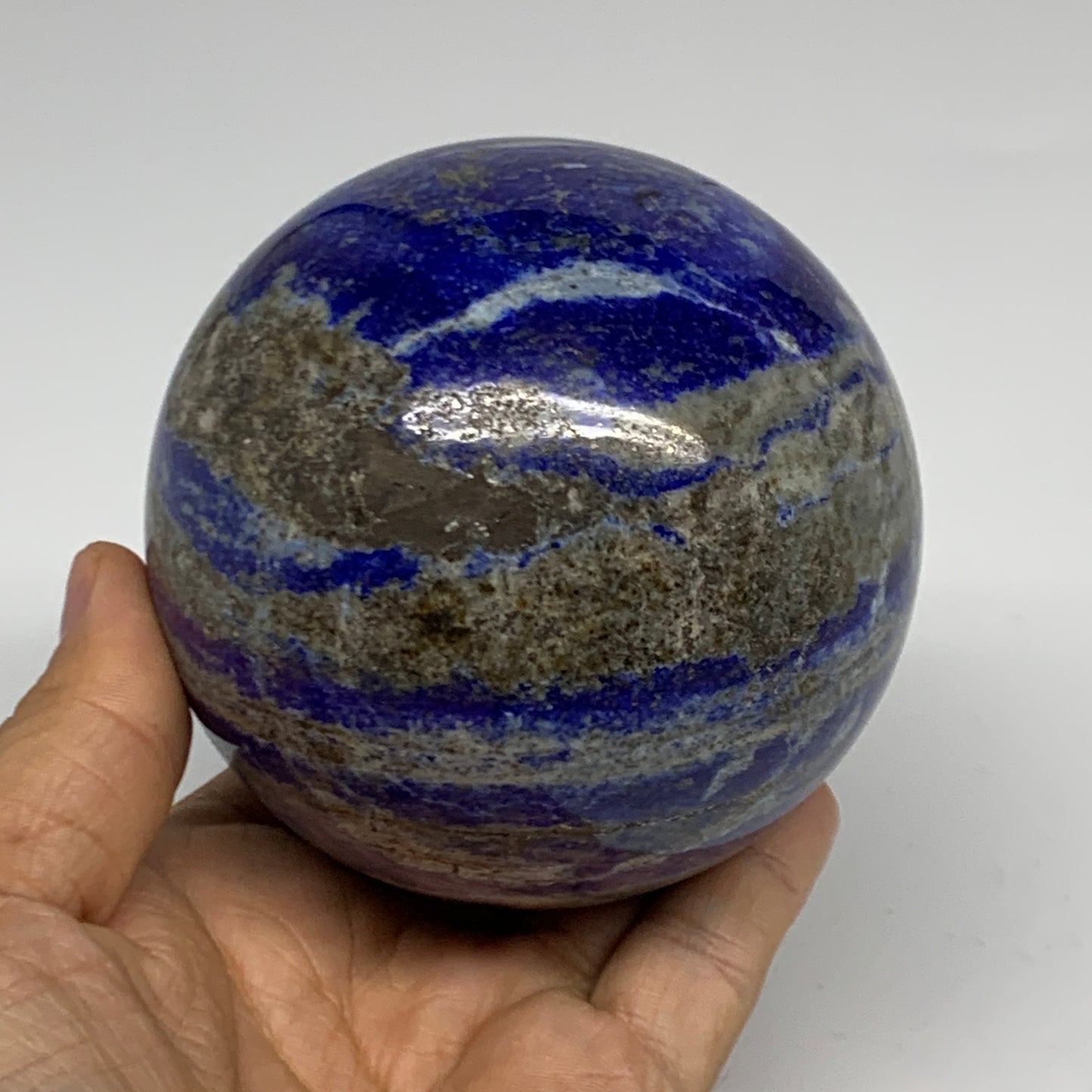 2.29 lbs, 3.4" (86mm), Lapis Lazuli Sphere Ball Gemstone @Afghanistan, B33170
