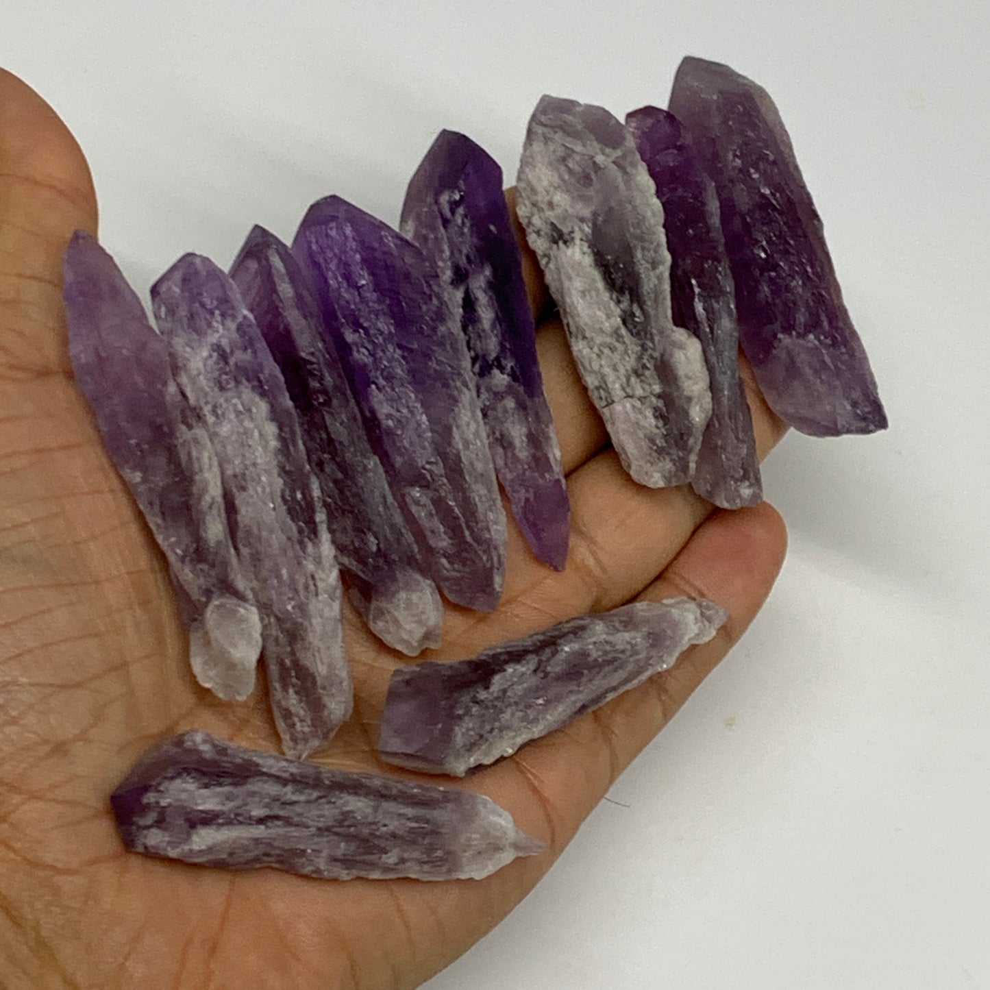 135.9g, 2.3" - 2.6", 10pcs, Amethyst Point Polished Rough lower part @Brazil, B2