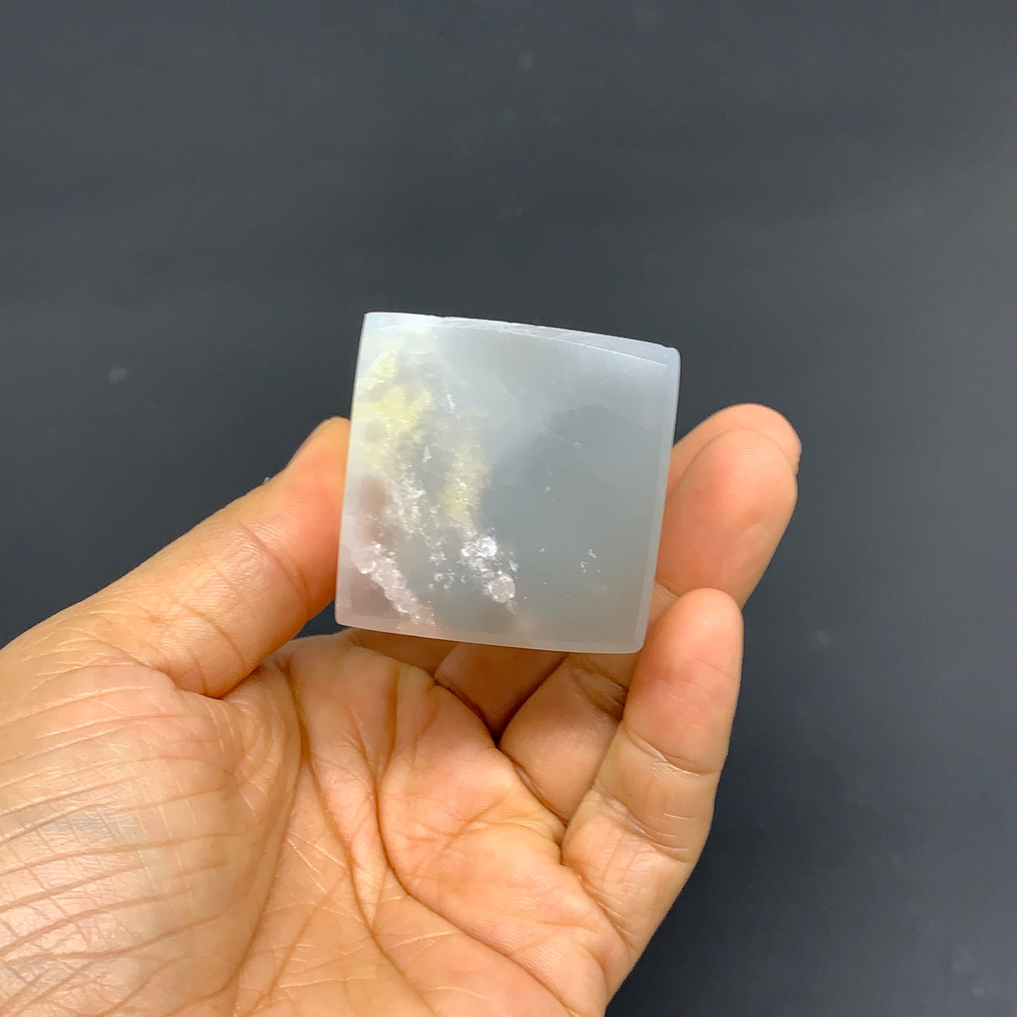 233.5g, 7.25"x1.5", Selenite (Satin Spar) Crystal Crystal Tower Point,B35941