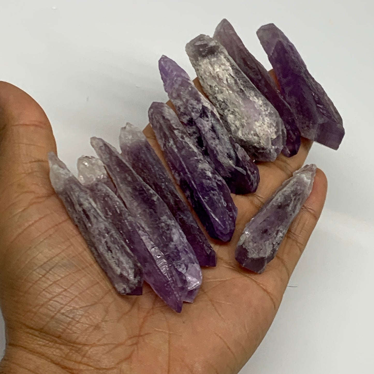 135.9g, 2.3" - 2.6", 10pcs, Amethyst Point Polished Rough lower part @Brazil, B2