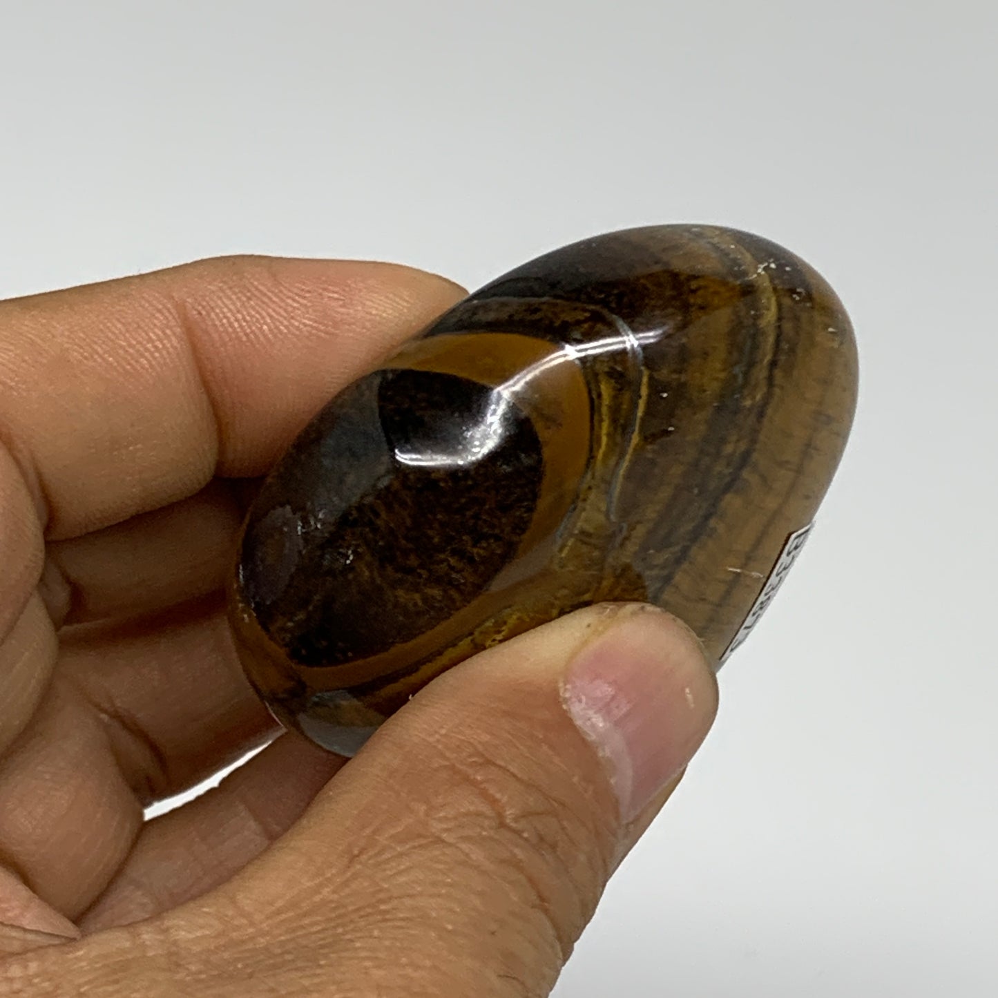 82.8g, 2"x2.1"x0.8", Tiger's Eye Heart Polished Healing Crystal @India, B33873