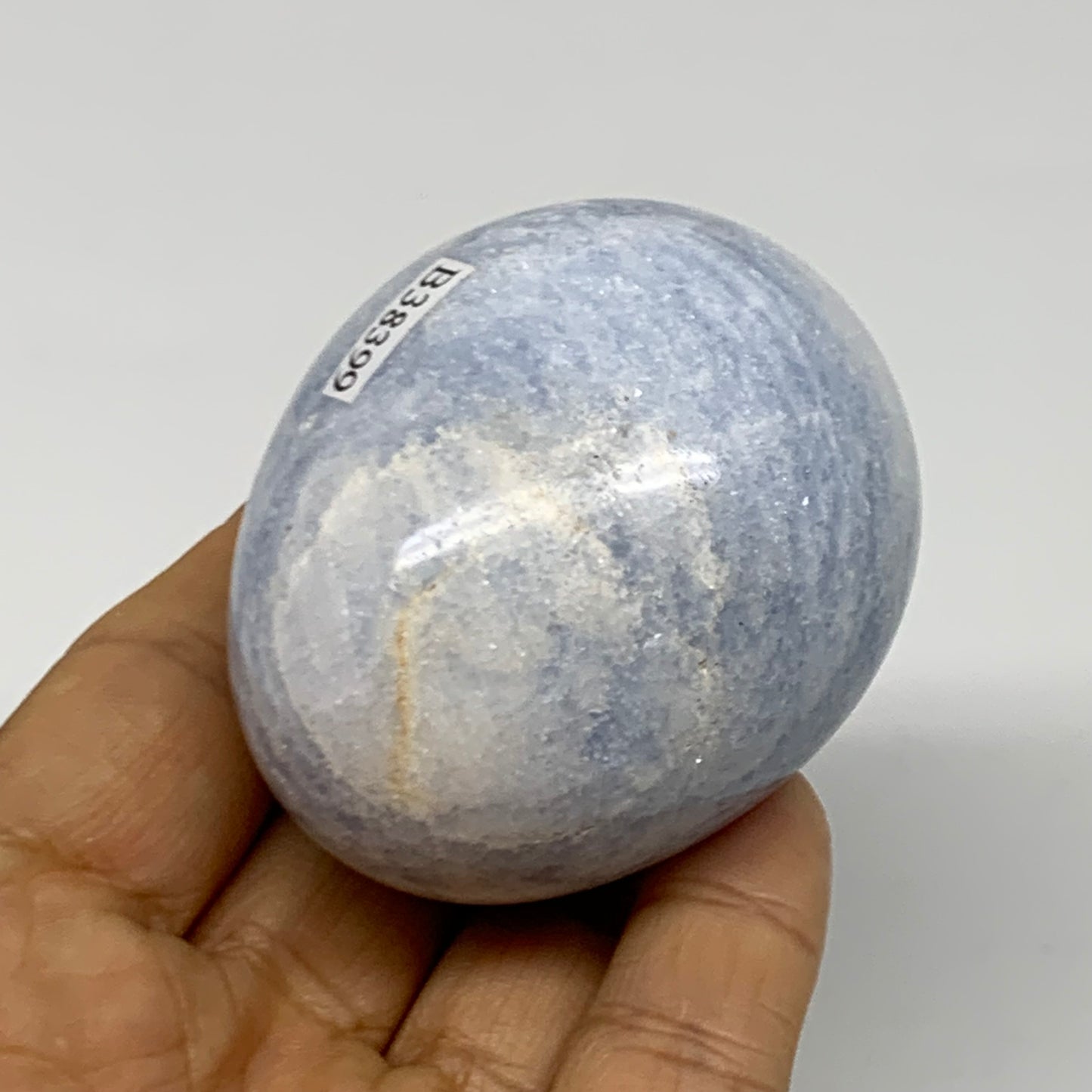 192.3g, 2.3"x1.9", Natural Blue Calcite Egg Polished Crystal @Madagascar, B38399