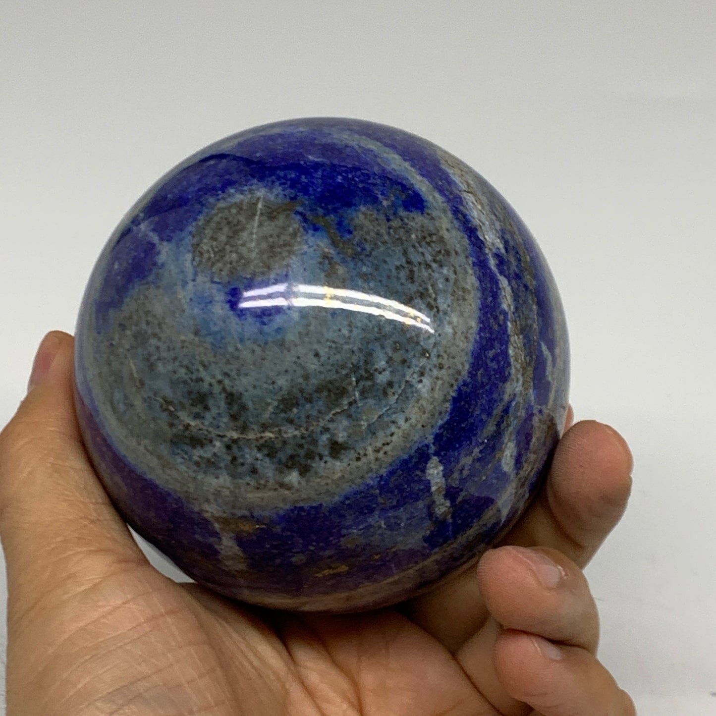2.29 lbs, 3.4" (86mm), Lapis Lazuli Sphere Ball Gemstone @Afghanistan, B33170