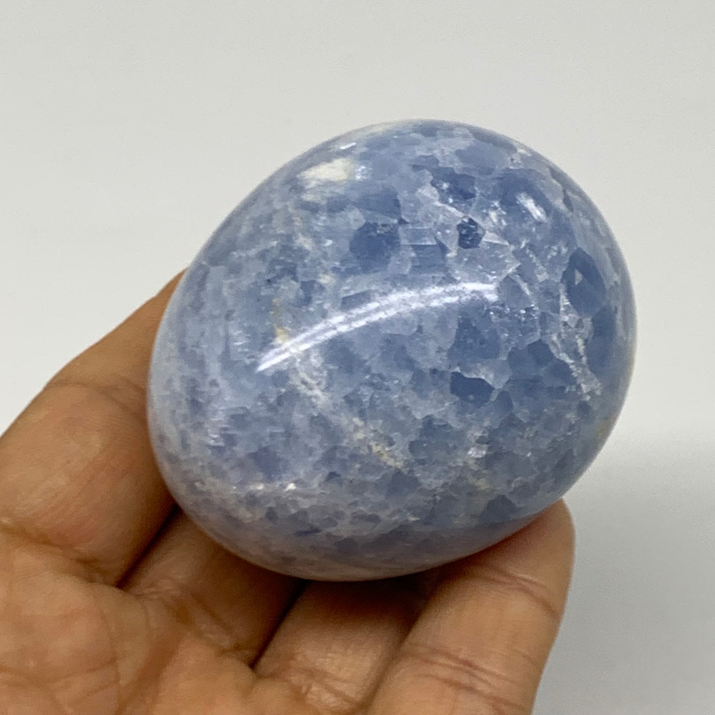 192.3g, 2.3"x1.9", Natural Blue Calcite Egg Polished Crystal @Madagascar, B38399