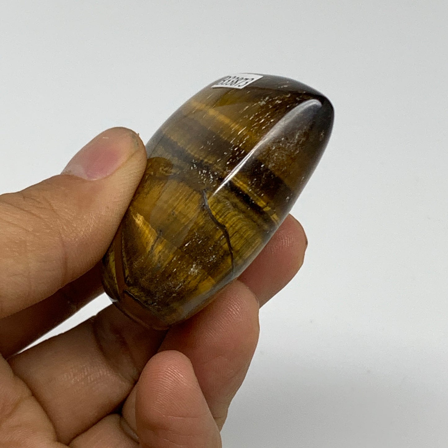 82.8g, 2"x2.1"x0.8", Tiger's Eye Heart Polished Healing Crystal @India, B33873
