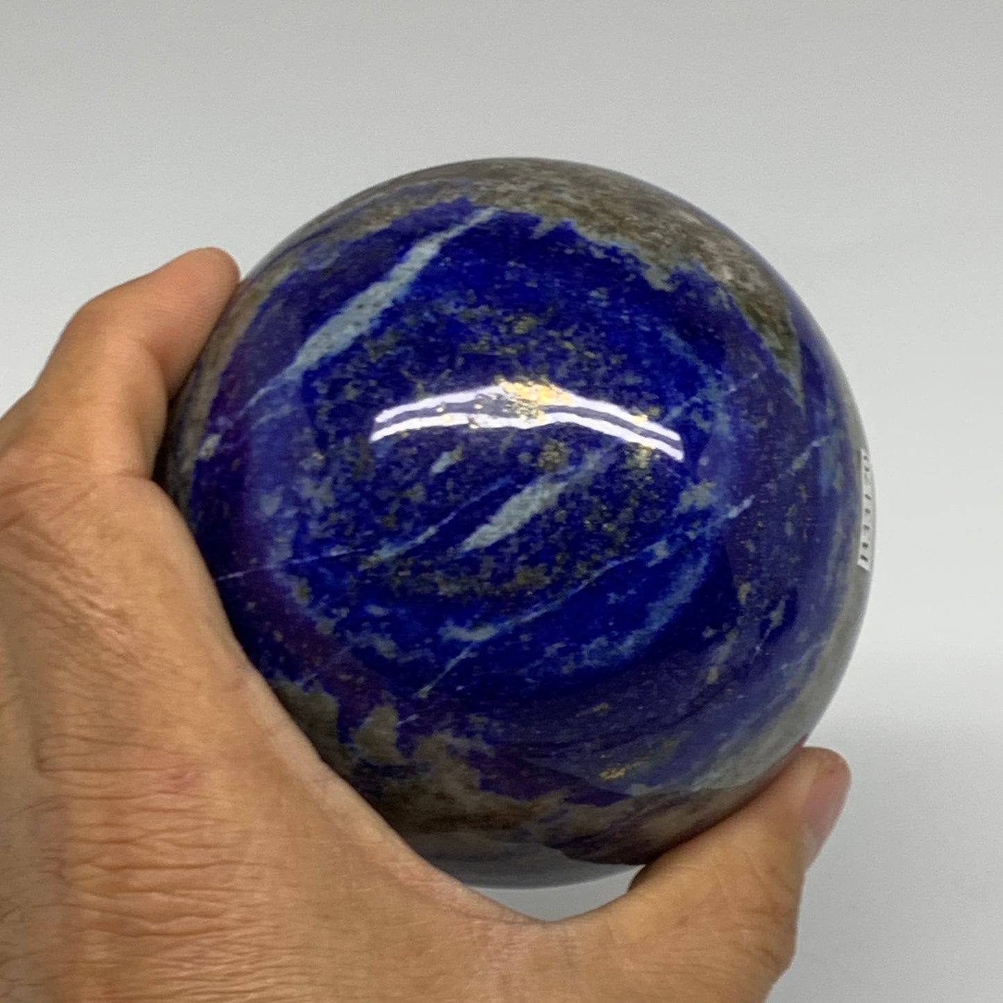 2.29 lbs, 3.4" (86mm), Lapis Lazuli Sphere Ball Gemstone @Afghanistan, B33170