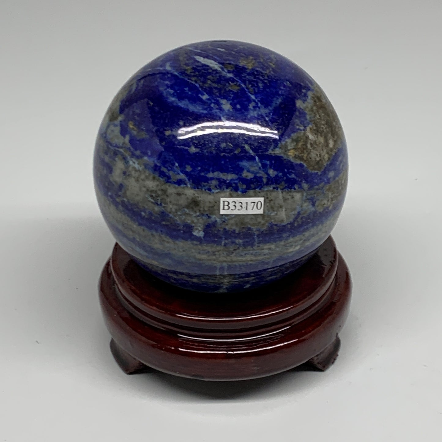 2.29 lbs, 3.4" (86mm), Lapis Lazuli Sphere Ball Gemstone @Afghanistan, B33170