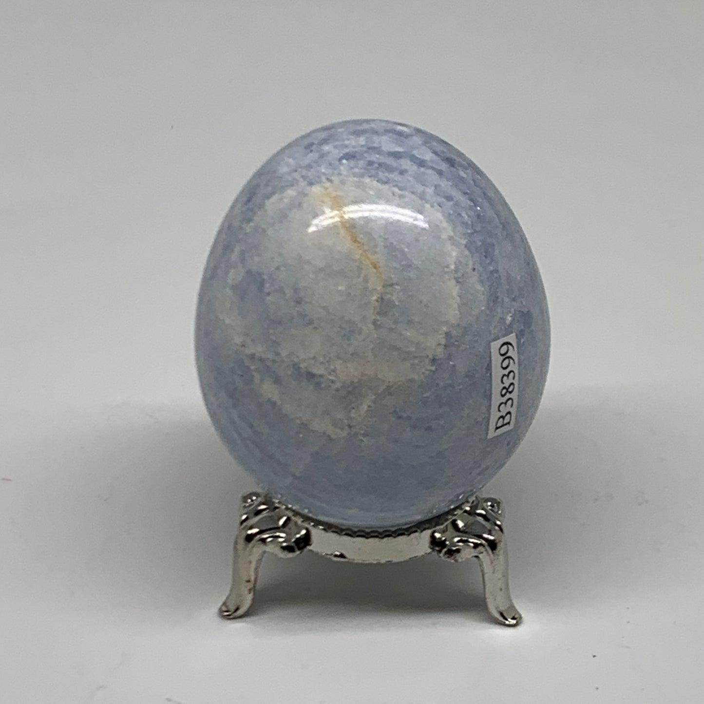 192.3g, 2.3"x1.9", Natural Blue Calcite Egg Polished Crystal @Madagascar, B38399