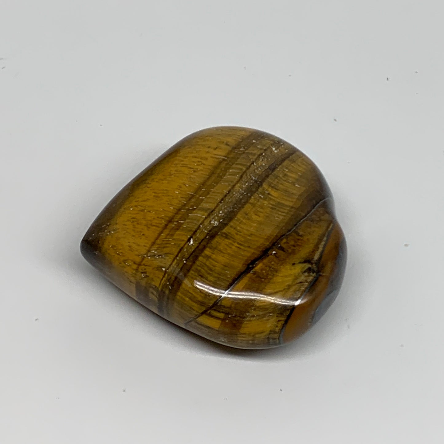 82.8g, 2"x2.1"x0.8", Tiger's Eye Heart Polished Healing Crystal @India, B33873