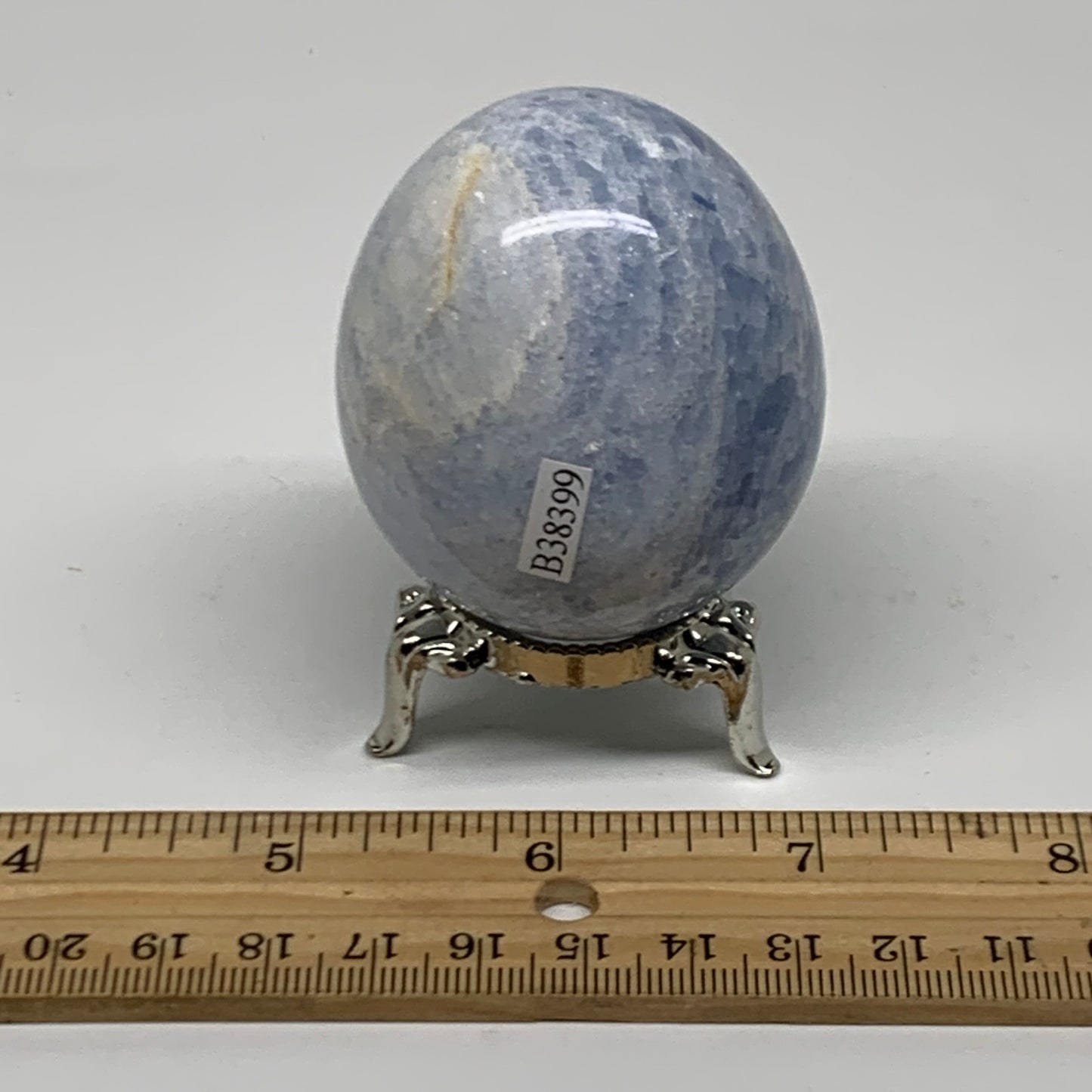 192.3g, 2.3"x1.9", Natural Blue Calcite Egg Polished Crystal @Madagascar, B38399