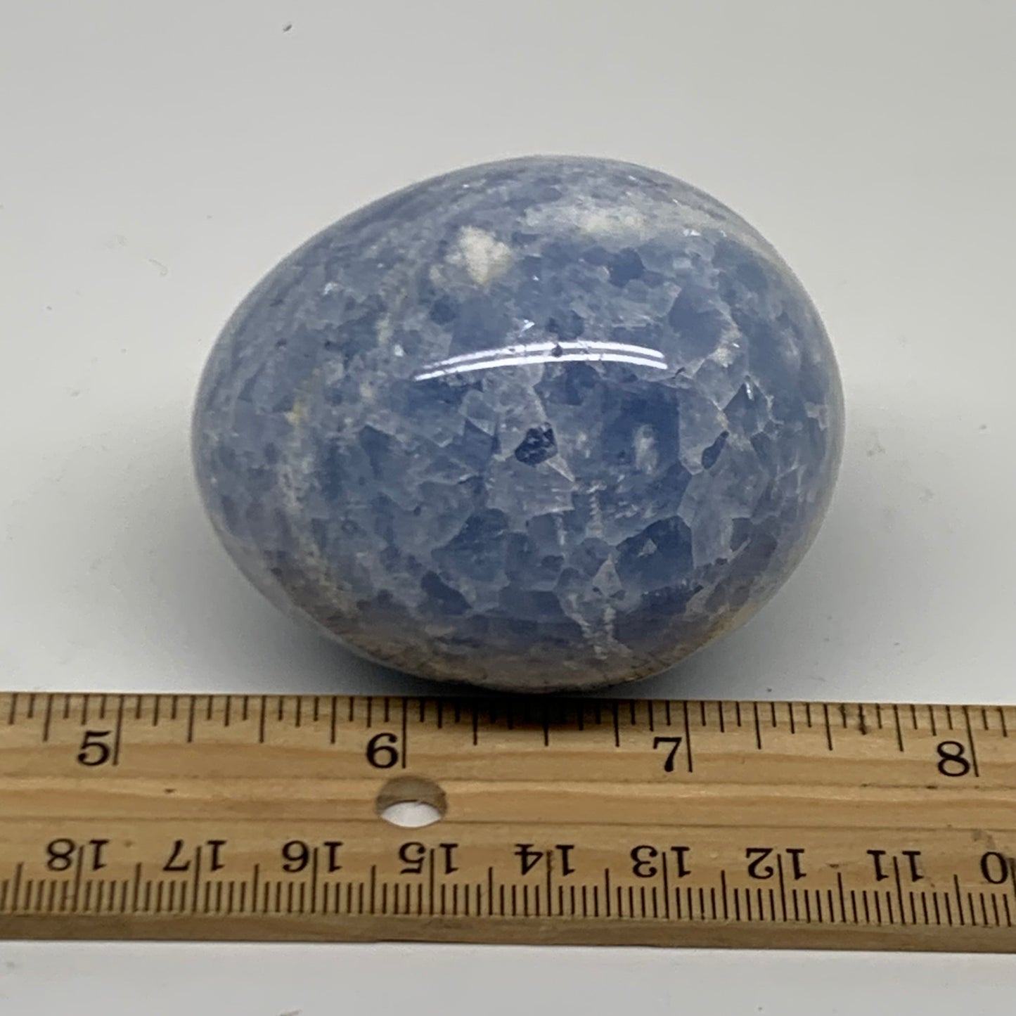 192.3g, 2.3"x1.9", Natural Blue Calcite Egg Polished Crystal @Madagascar, B38399