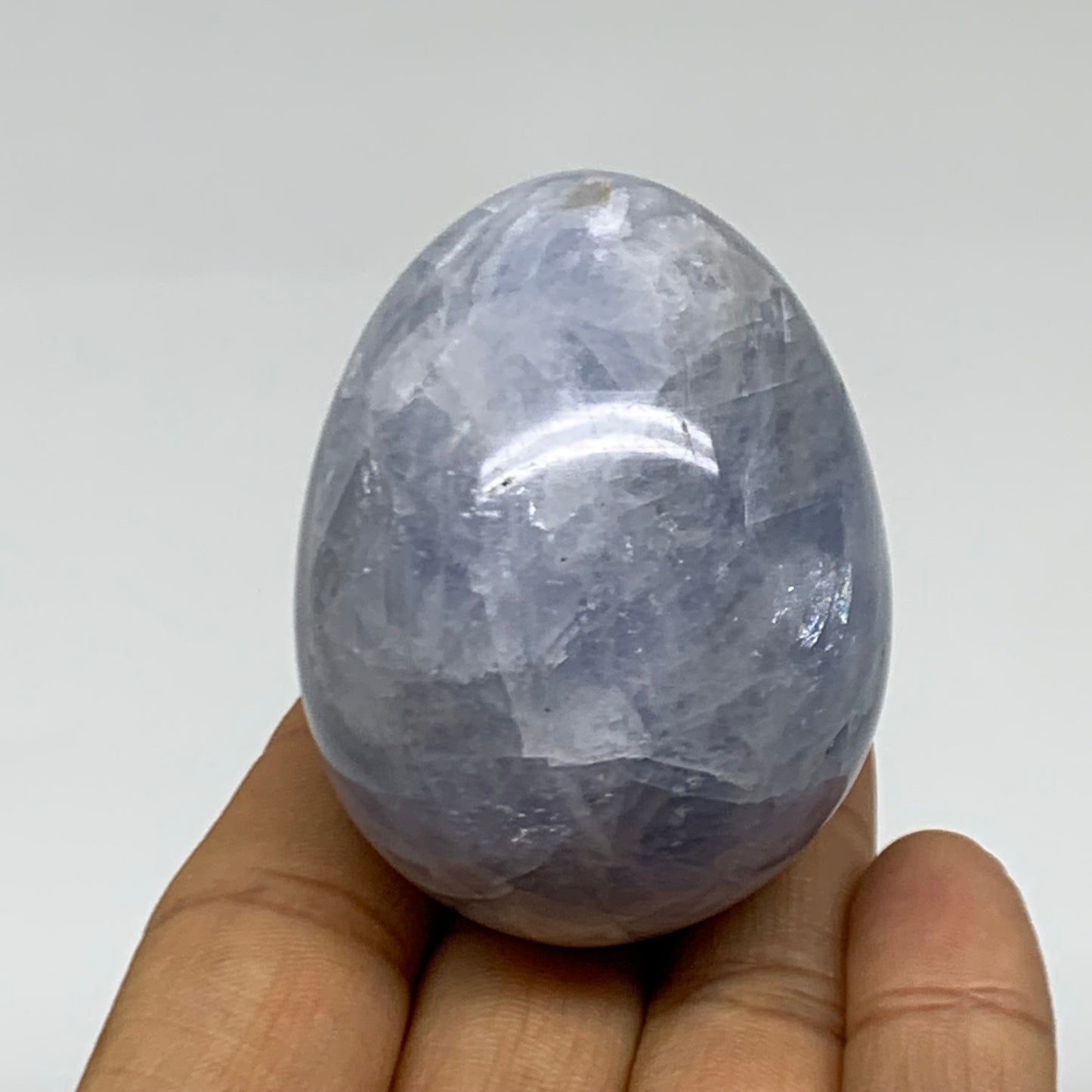 146.4g, 2.2"x1.7", Natural Blue Calcite Egg Polished Crystal @Madagascar, B38400