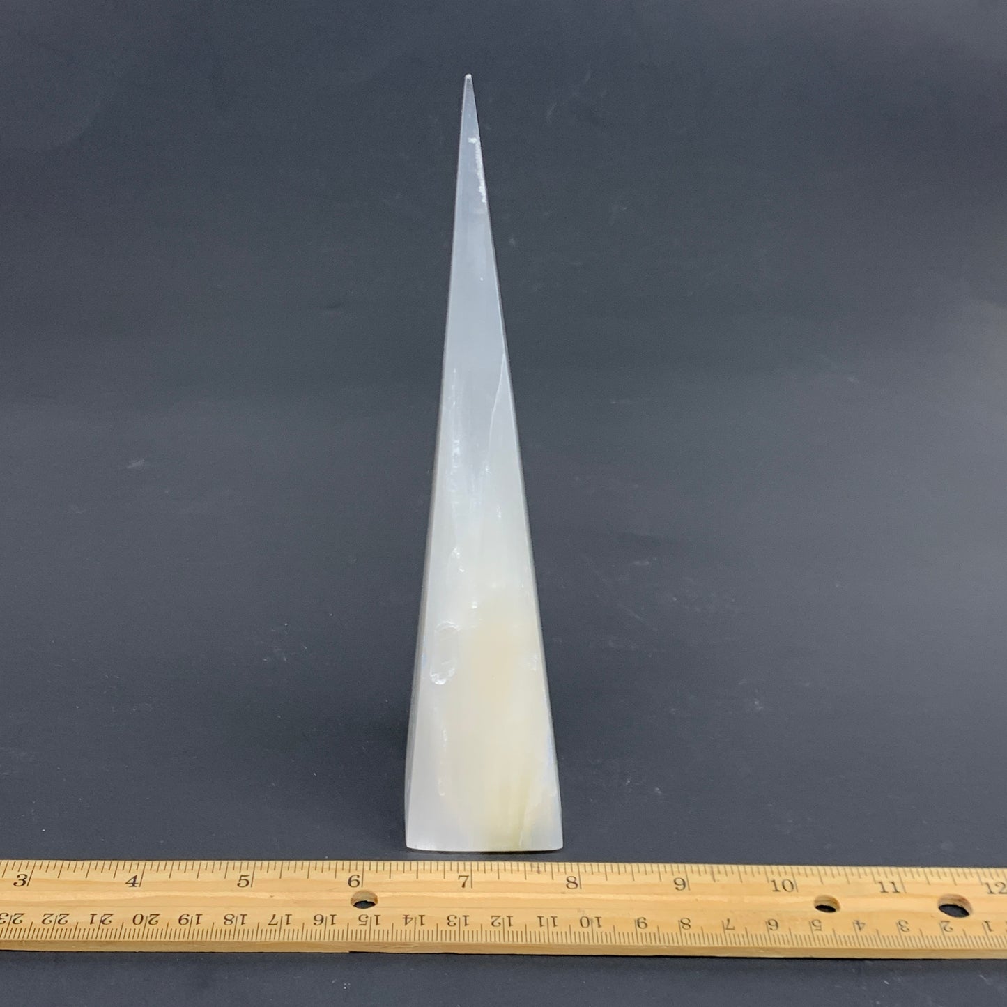 233.5g, 7.25"x1.5", Selenite (Satin Spar) Crystal Crystal Tower Point,B35941
