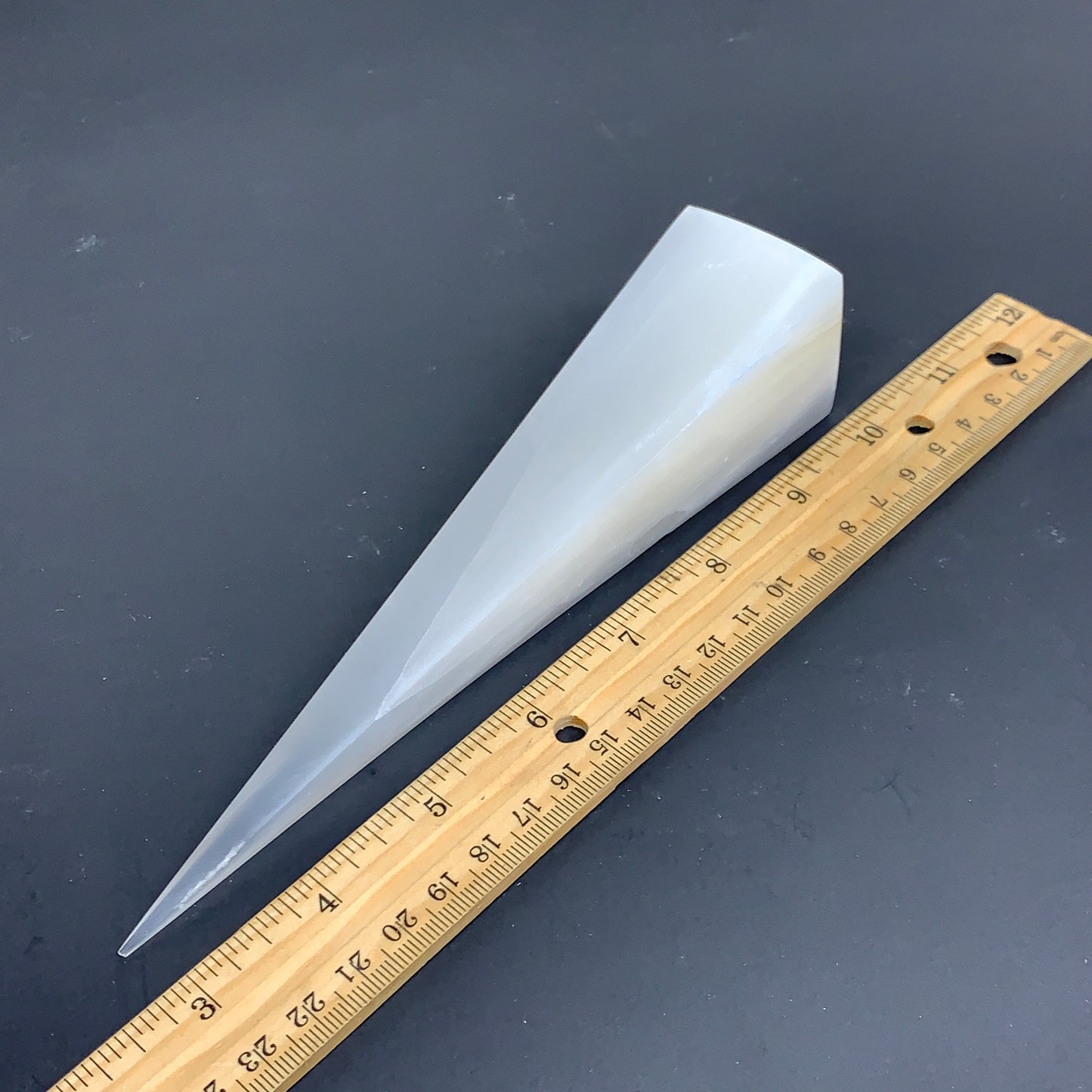 233.5g, 7.25"x1.5", Selenite (Satin Spar) Crystal Crystal Tower Point,B35941