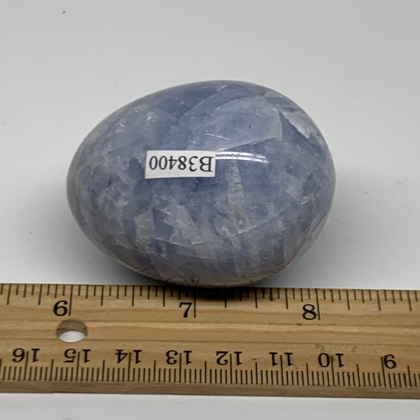 146.4g, 2.2"x1.7", Natural Blue Calcite Egg Polished Crystal @Madagascar, B38400