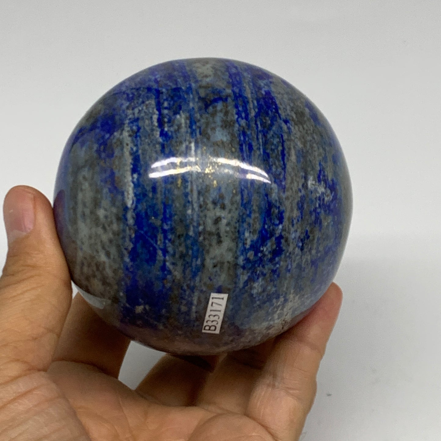 1.8 lbs, 3.1" (79mm), Lapis Lazuli Sphere Ball Gemstone @Afghanistan, B33171