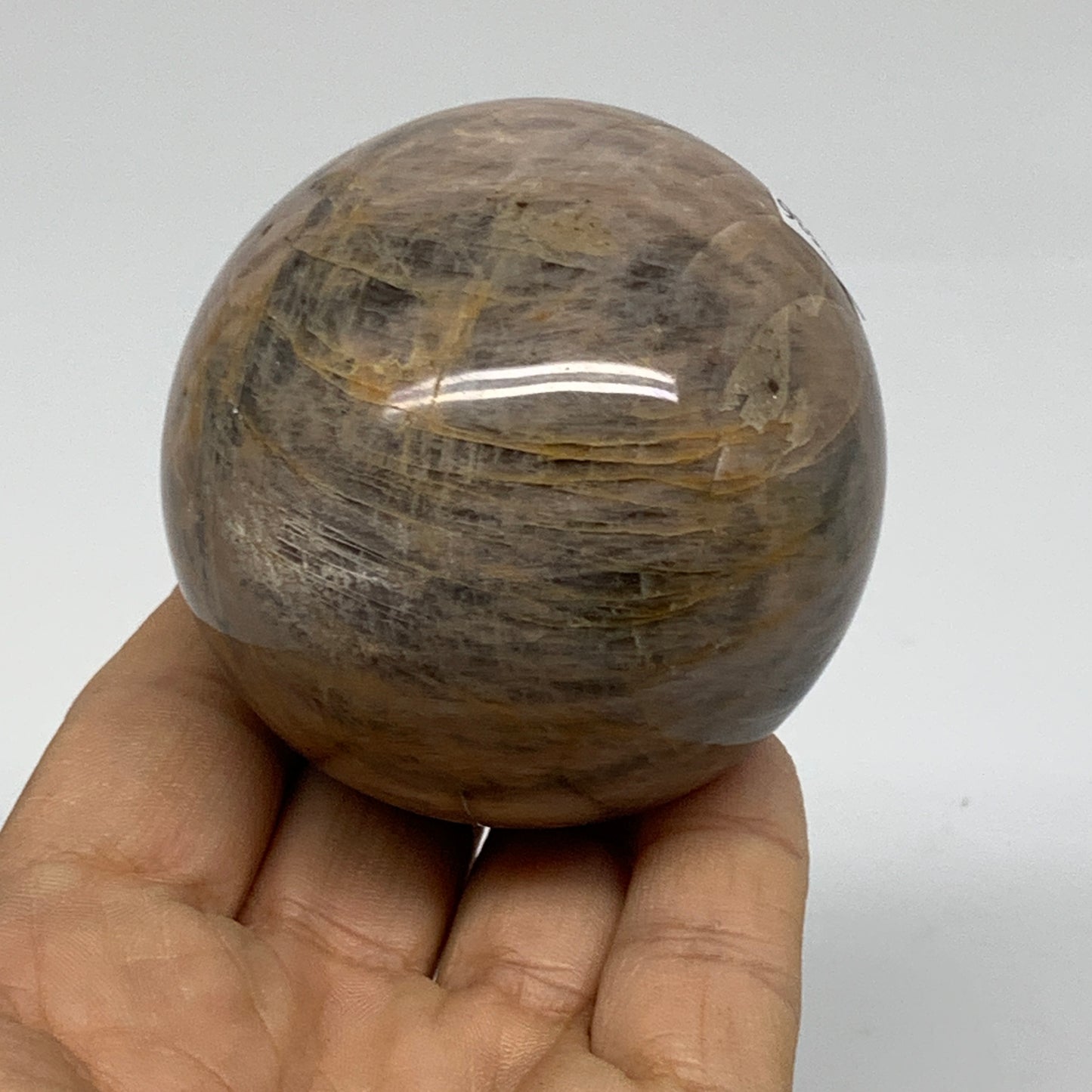 0.69 lbs, 2.4"(62mm), Black Moonstone Sphere Ball Gemstone Polished, B37536