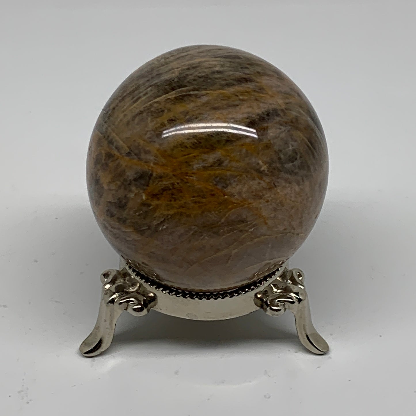 0.69 lbs, 2.4"(62mm), Black Moonstone Sphere Ball Gemstone Polished, B37536