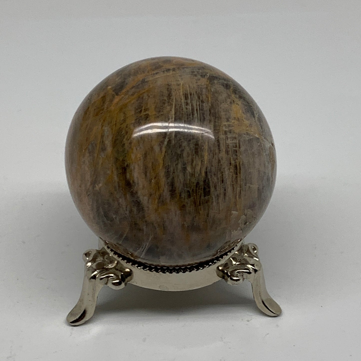 0.69 lbs, 2.4"(62mm), Black Moonstone Sphere Ball Gemstone Polished, B37536