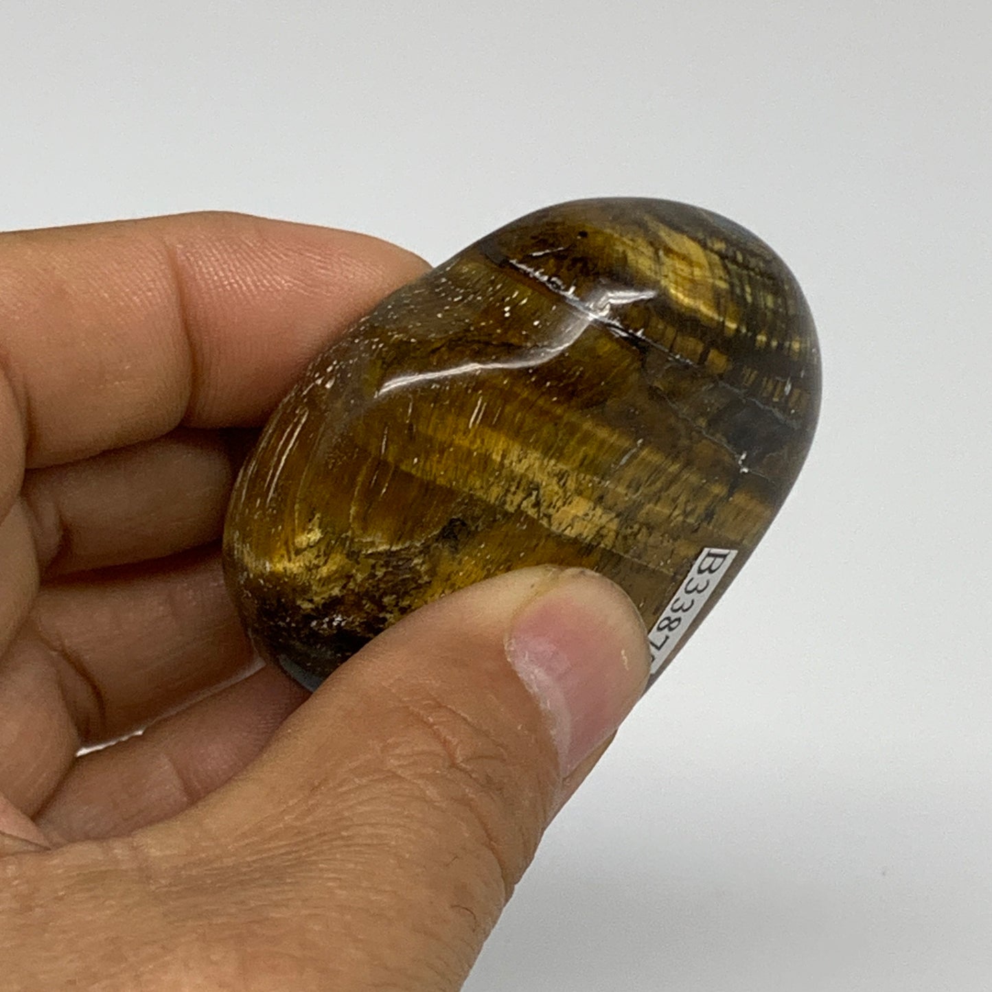 80.6g, 2"x2.1"x0.8", Tiger's Eye Heart Polished Healing Crystal @India, B33875