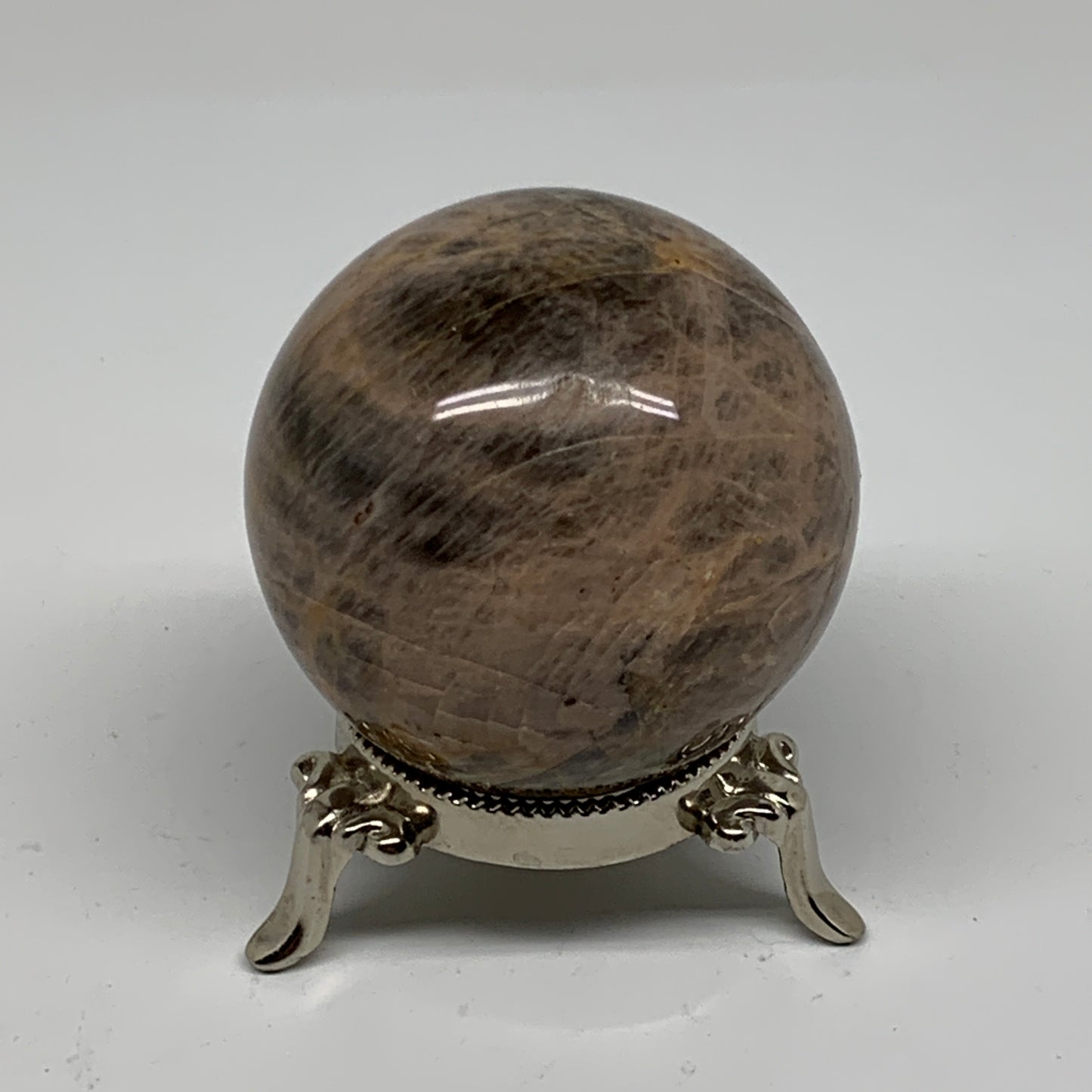 0.69 lbs, 2.4"(62mm), Black Moonstone Sphere Ball Gemstone Polished, B37536