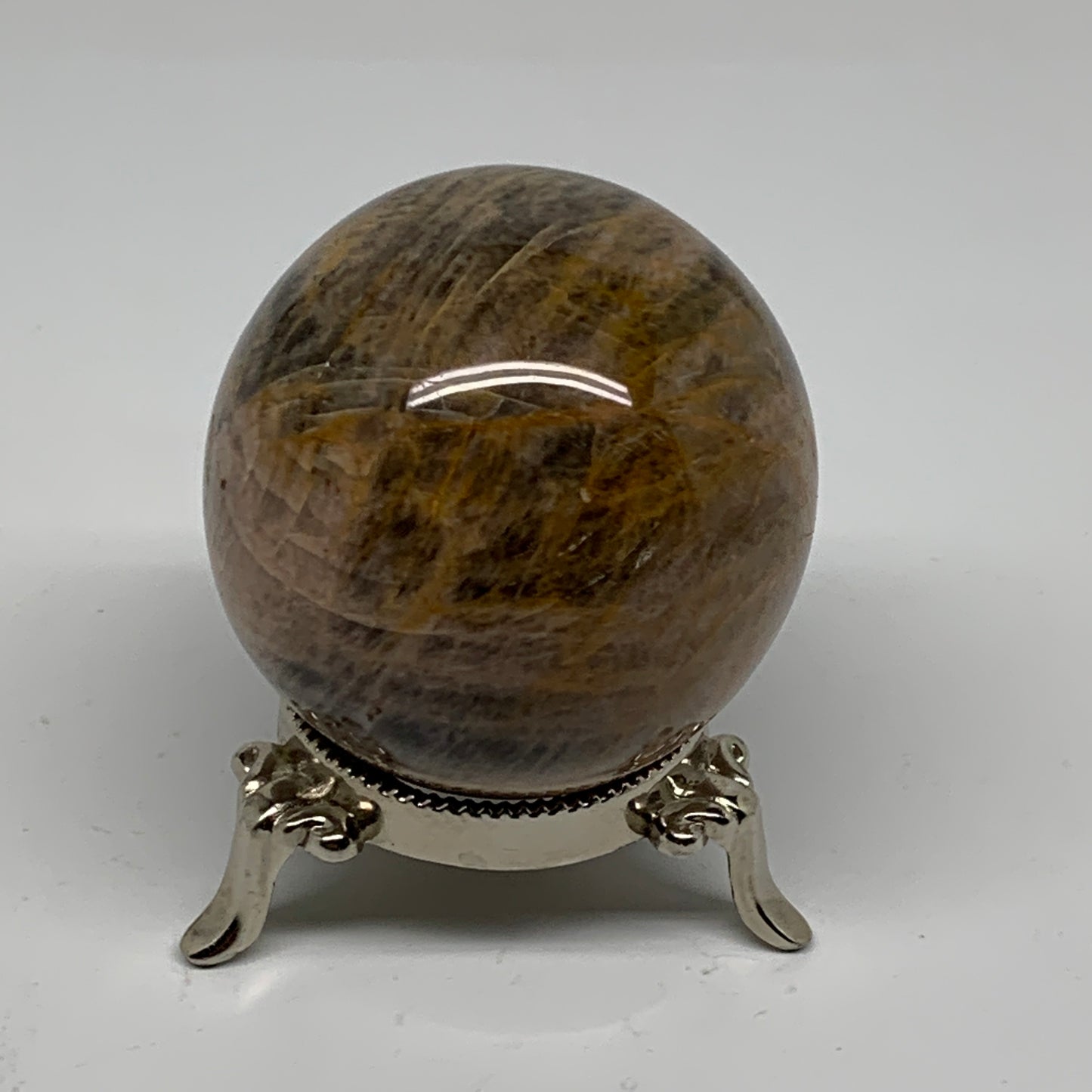 0.69 lbs, 2.4"(62mm), Black Moonstone Sphere Ball Gemstone Polished, B37536