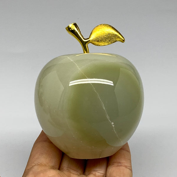 569.9g, 2.6"x2.9" Natural Green Onyx Apple Gemstone @Afghanistan, B32501