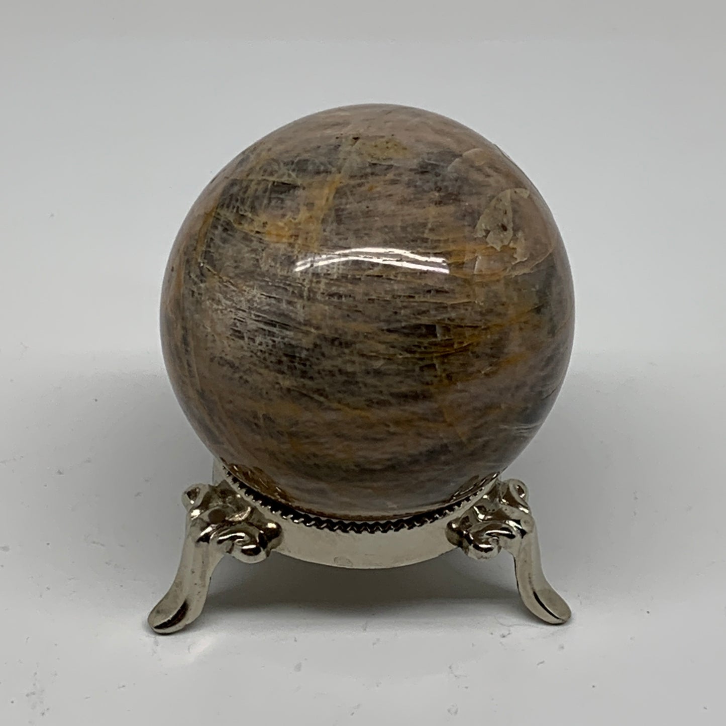 0.69 lbs, 2.4"(62mm), Black Moonstone Sphere Ball Gemstone Polished, B37536