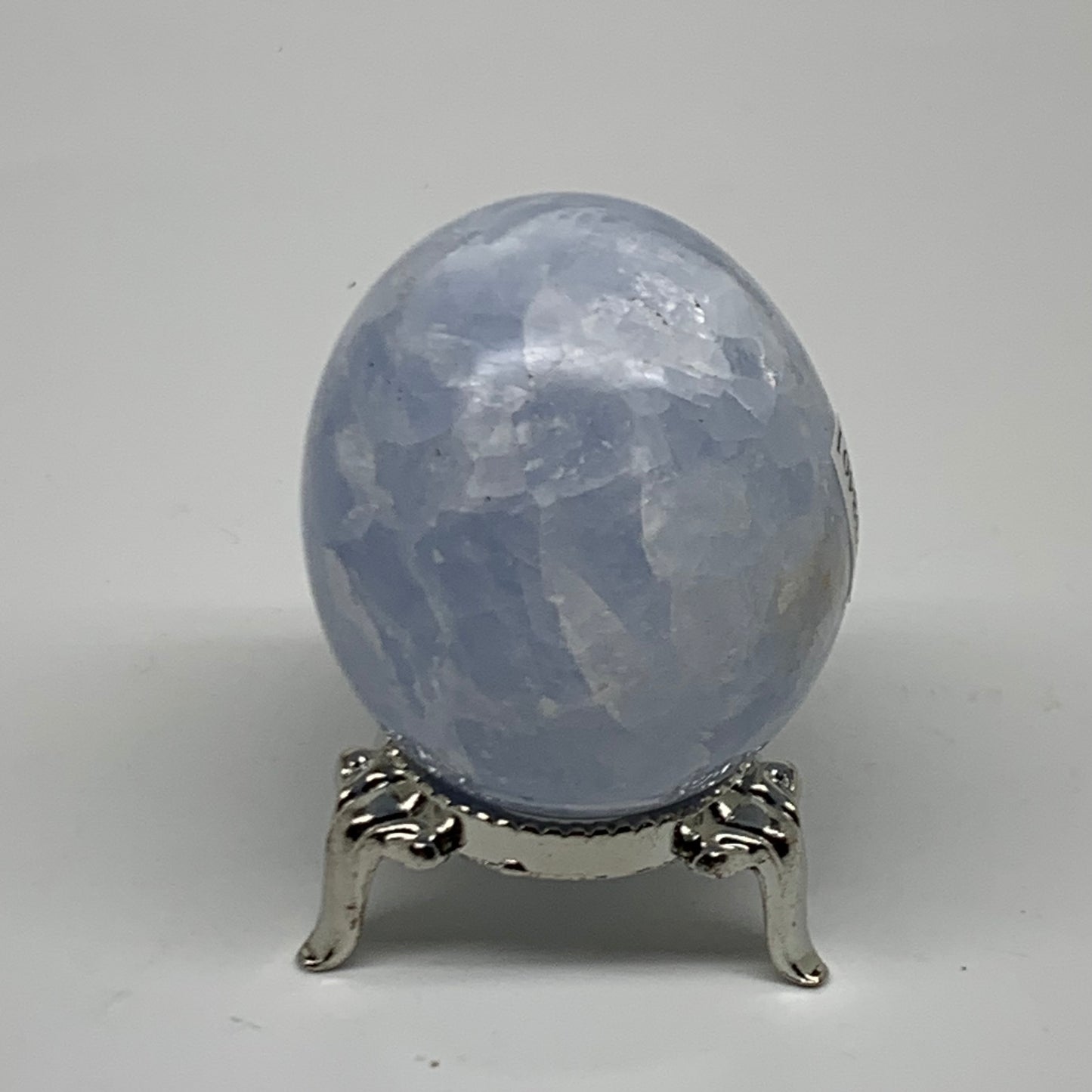 132.9g, 2"x1.7", Natural Blue Calcite Egg Polished Crystal @Madagascar, B38401