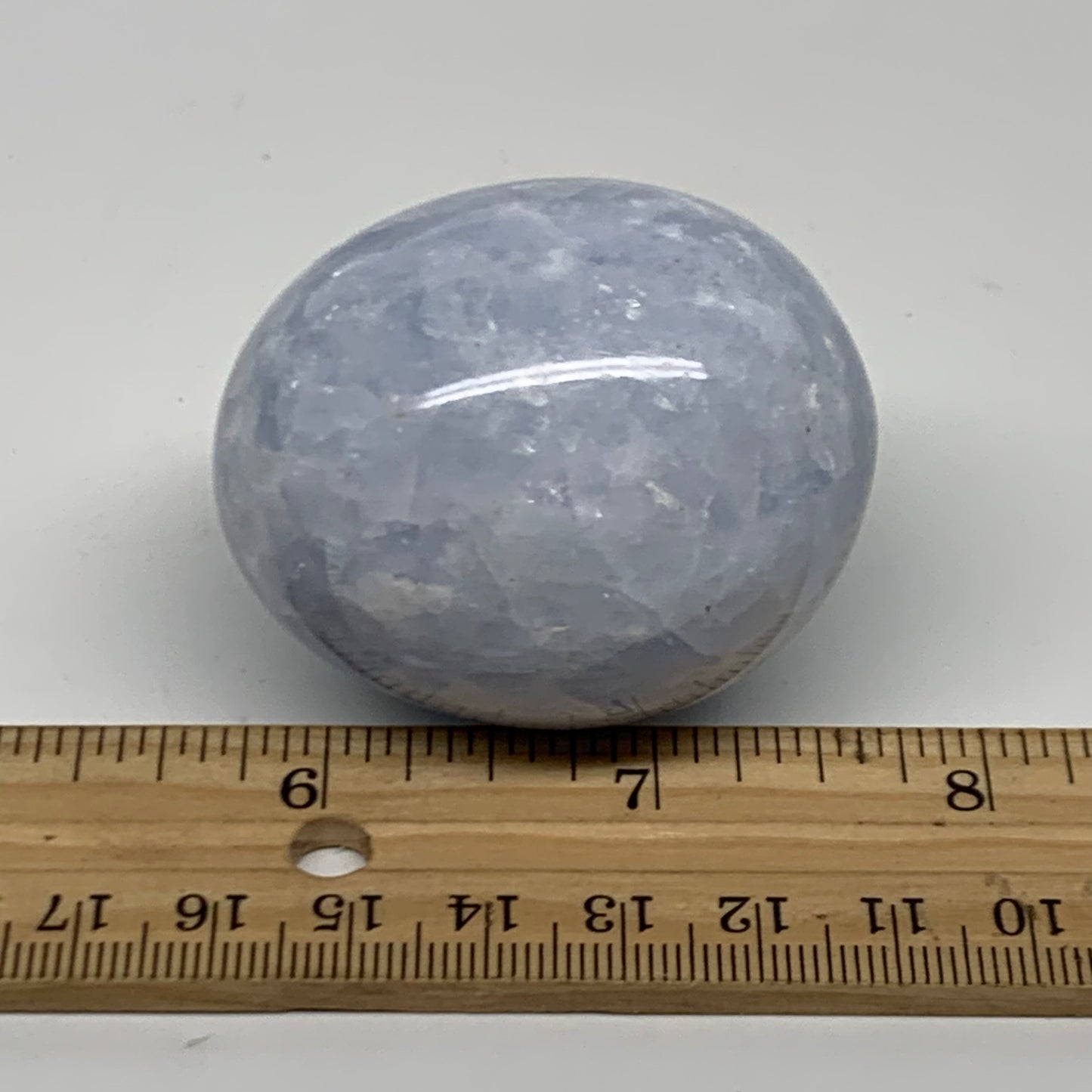 132.9g, 2"x1.7", Natural Blue Calcite Egg Polished Crystal @Madagascar, B38401