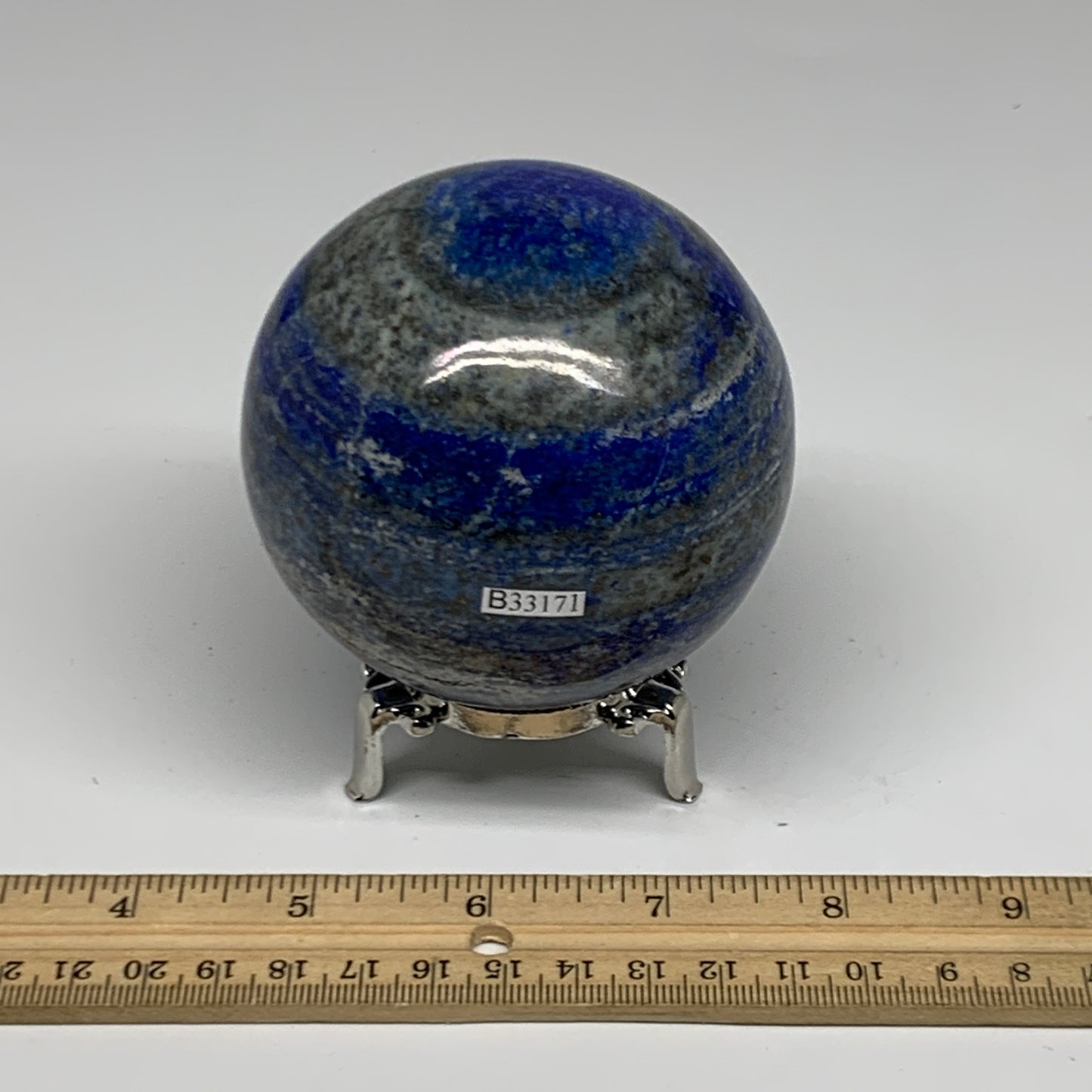 1.8 lbs, 3.1" (79mm), Lapis Lazuli Sphere Ball Gemstone @Afghanistan, B33171