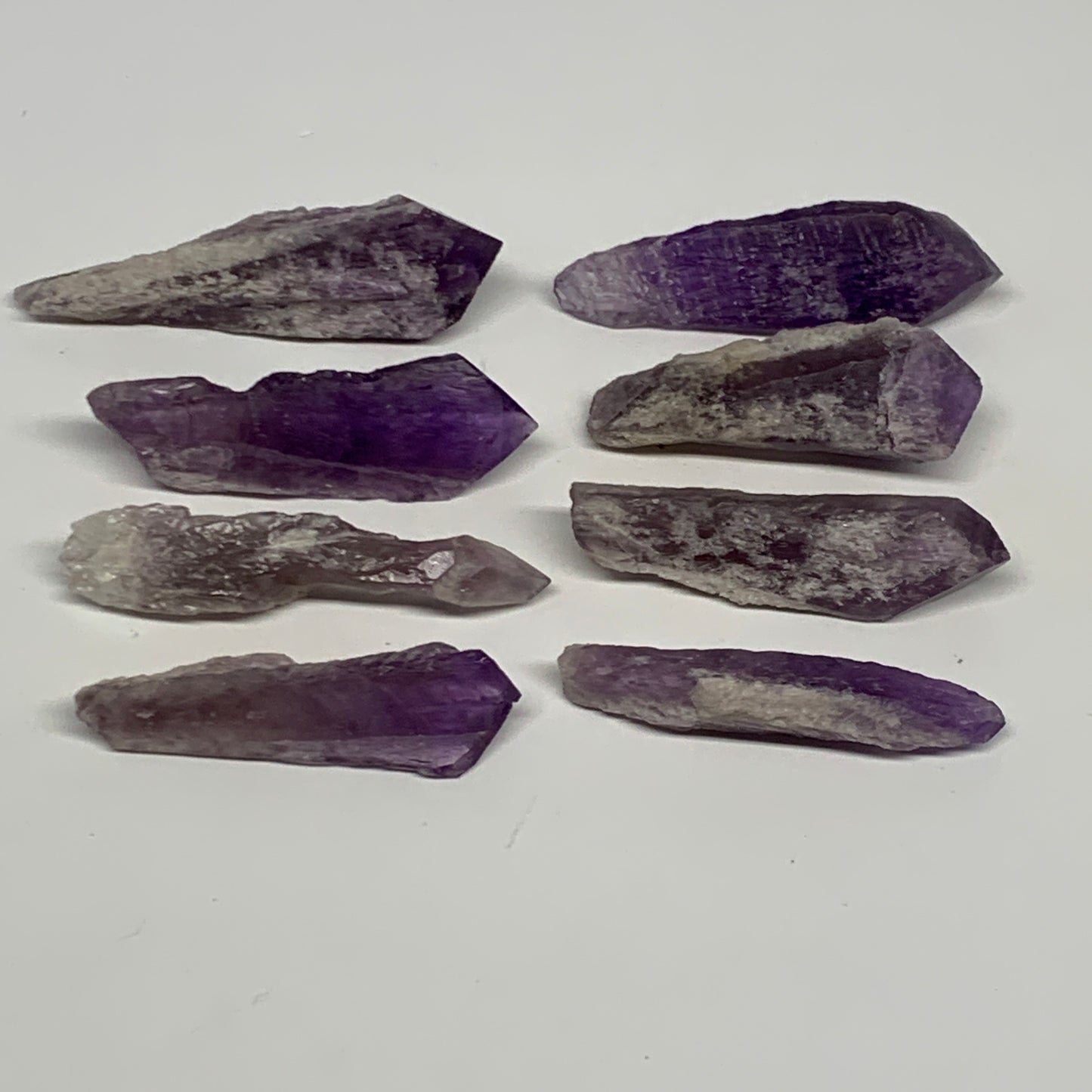 125.3g, 2.2" - 2.9", 8pcs, Amethyst Point Polished Rough lower part @Brazil, B28