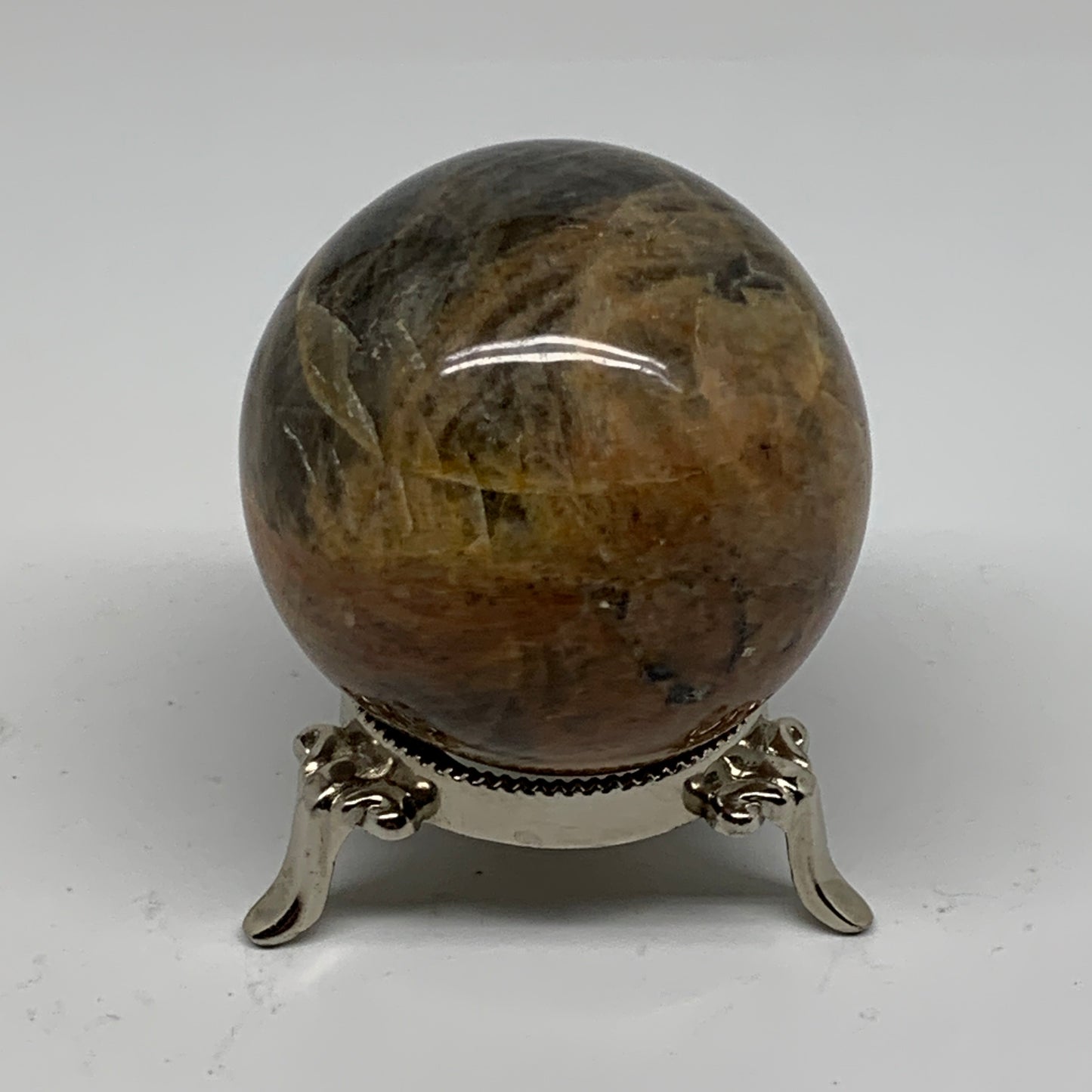 0.74 lbs, 2.5"(63mm), Black Moonstone Sphere Ball Gemstone Polished, B37537