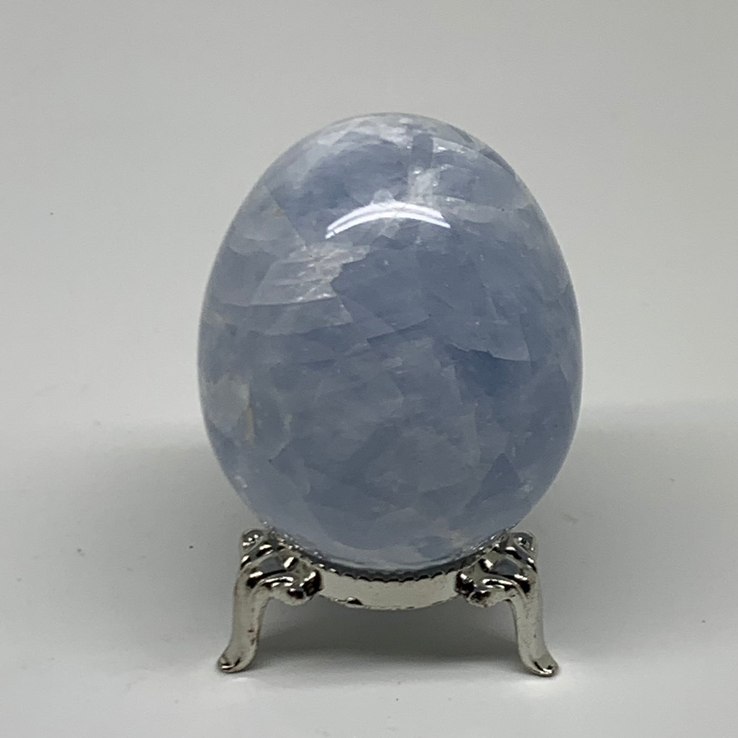 178.8g, 2.3"x1.8", Natural Blue Calcite Egg Polished Crystal @Madagascar, B38402