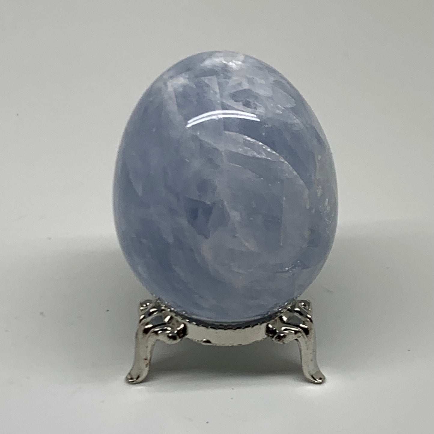178.8g, 2.3"x1.8", Natural Blue Calcite Egg Polished Crystal @Madagascar, B38402