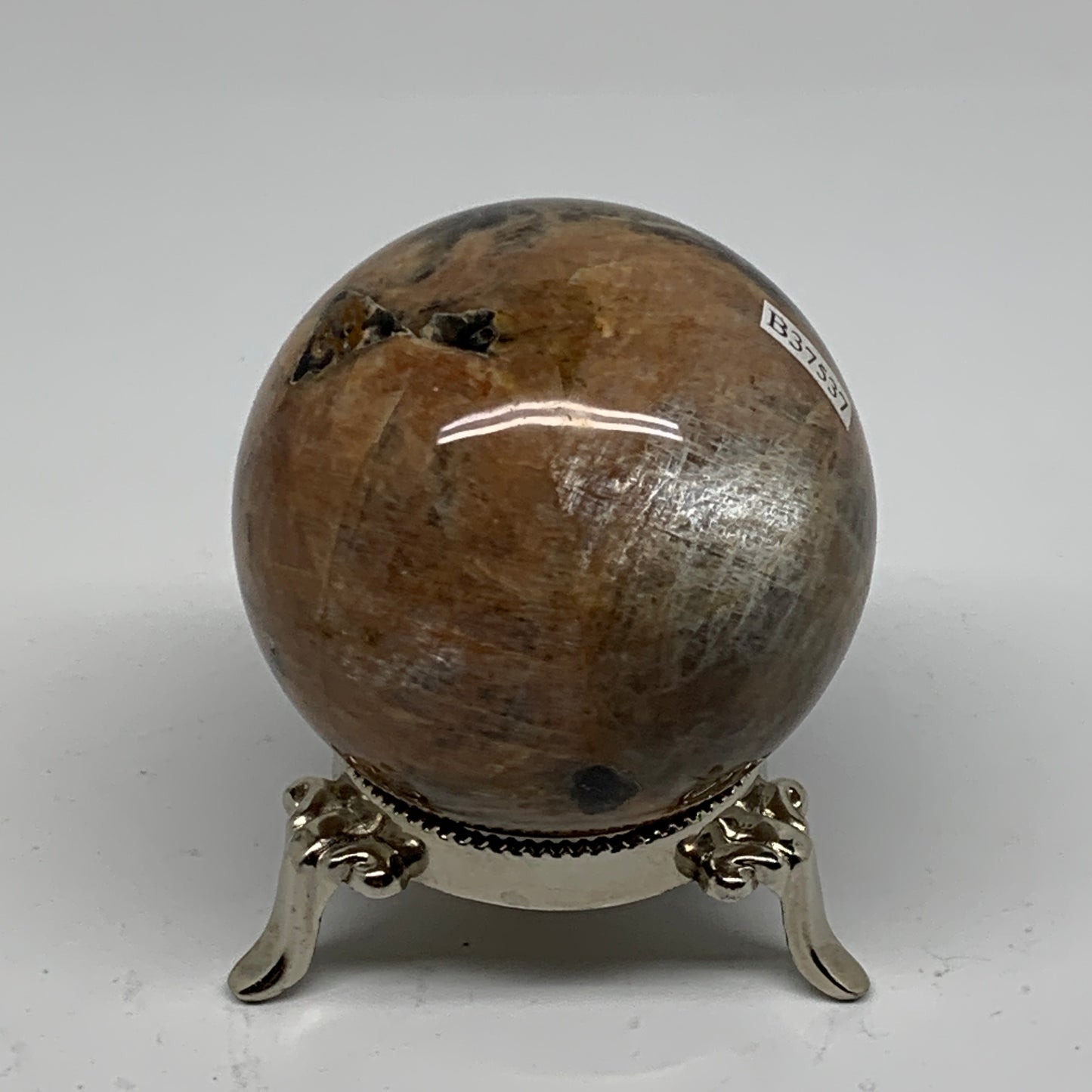 0.74 lbs, 2.5"(63mm), Black Moonstone Sphere Ball Gemstone Polished, B37537