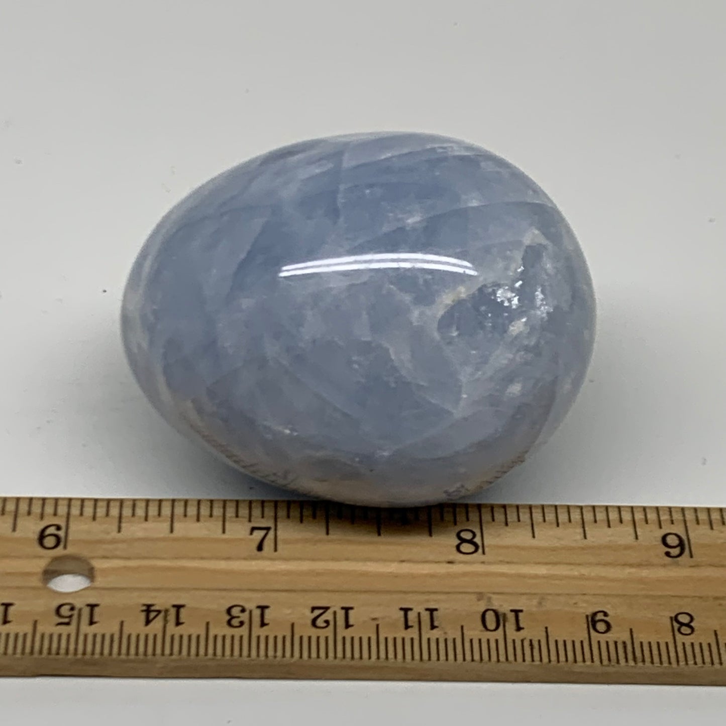 178.8g, 2.3"x1.8", Natural Blue Calcite Egg Polished Crystal @Madagascar, B38402