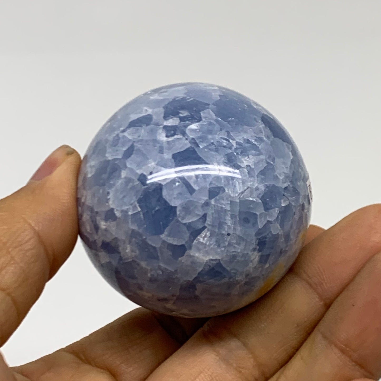 179.9g, 2.3"x1.8", Natural Blue Calcite Egg Polished Crystal @Madagascar, B38403