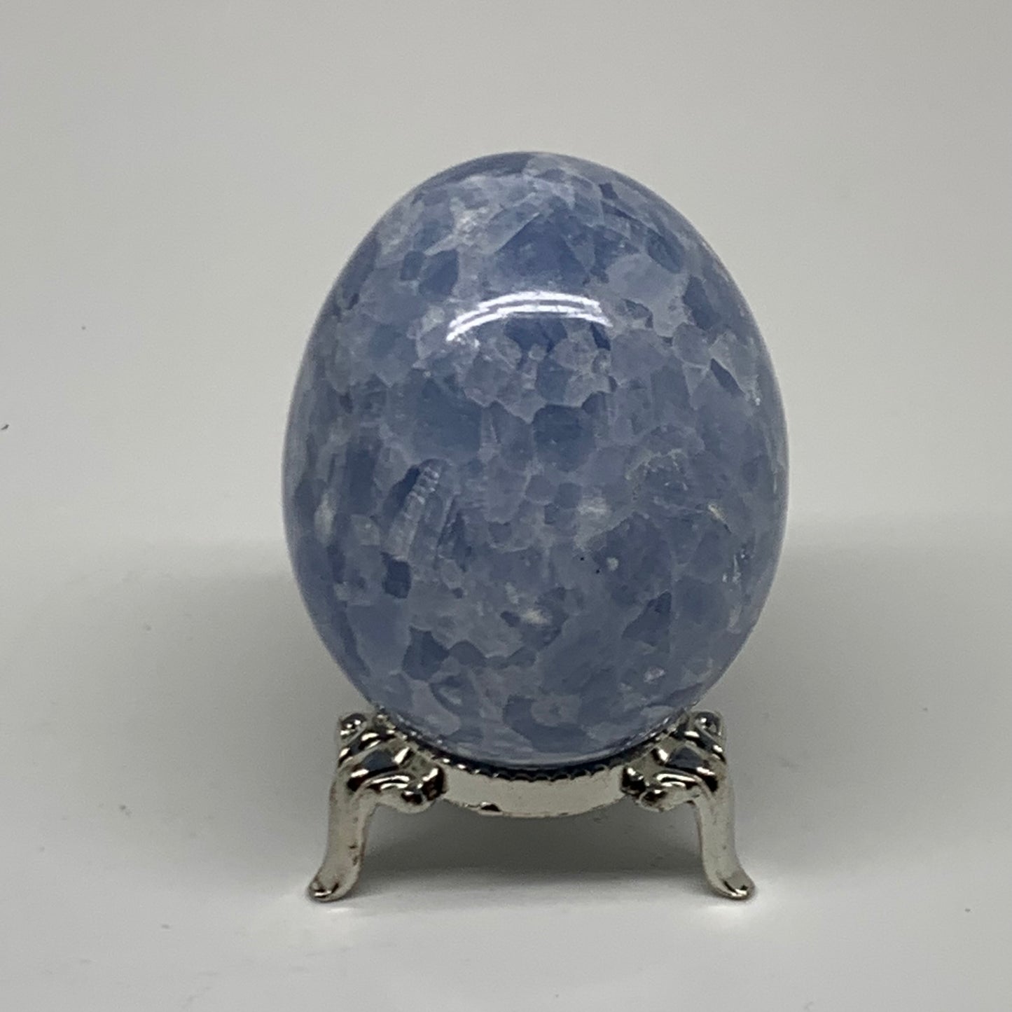 179.9g, 2.3"x1.8", Natural Blue Calcite Egg Polished Crystal @Madagascar, B38403