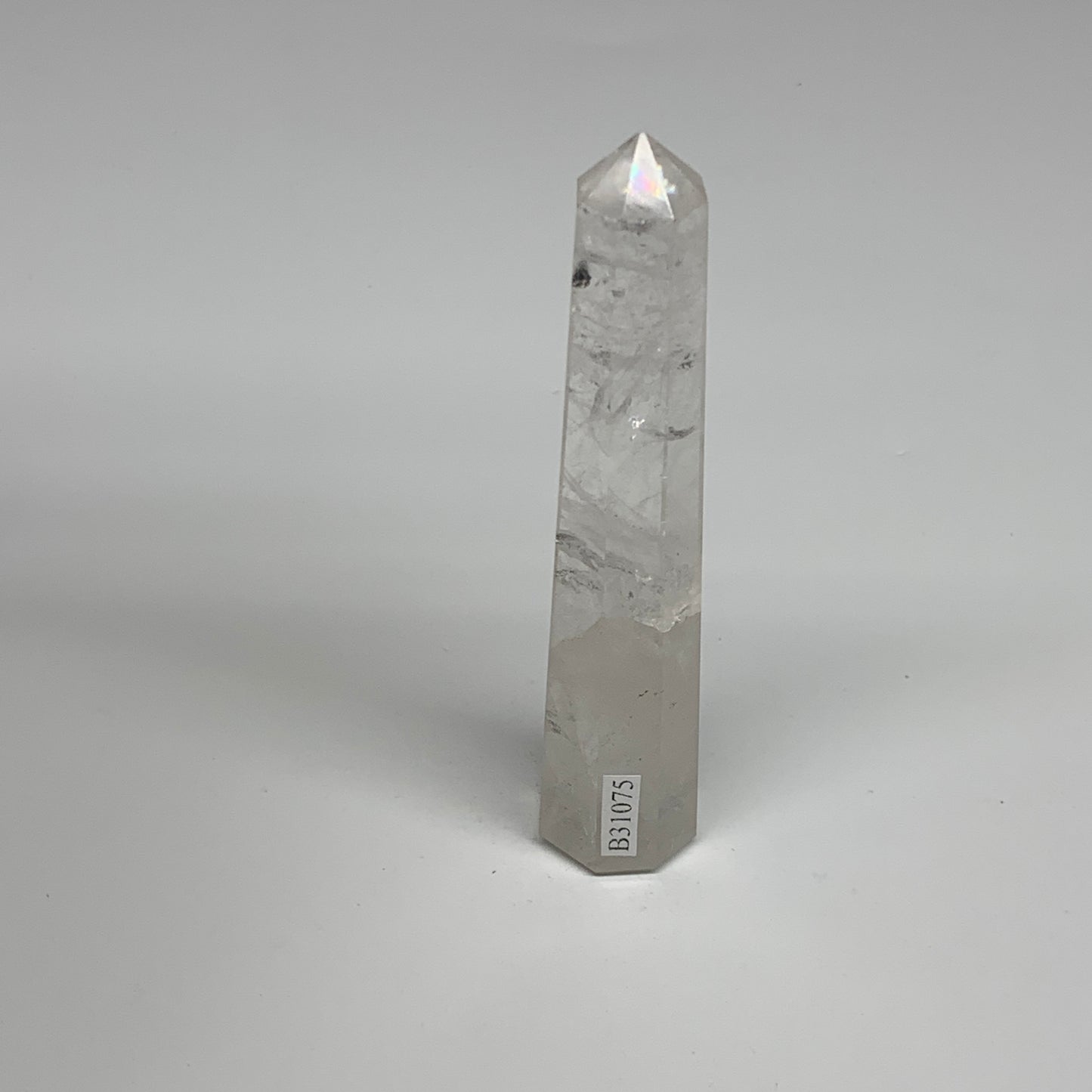 67.2g, 4"x0.8"x0.8", Natural Quartz Crystal Tower Point Obelisk @India, B31075