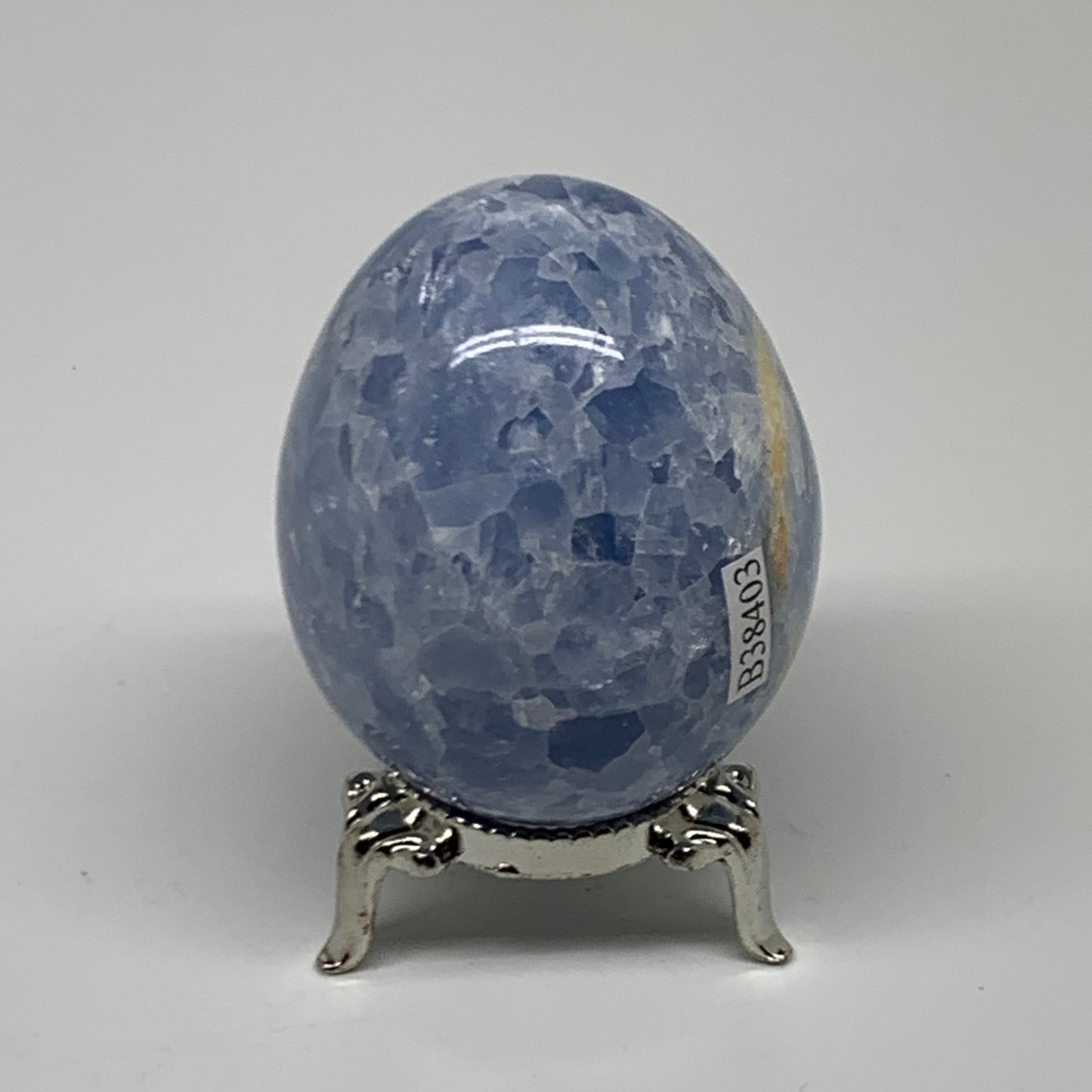 179.9g, 2.3"x1.8", Natural Blue Calcite Egg Polished Crystal @Madagascar, B38403