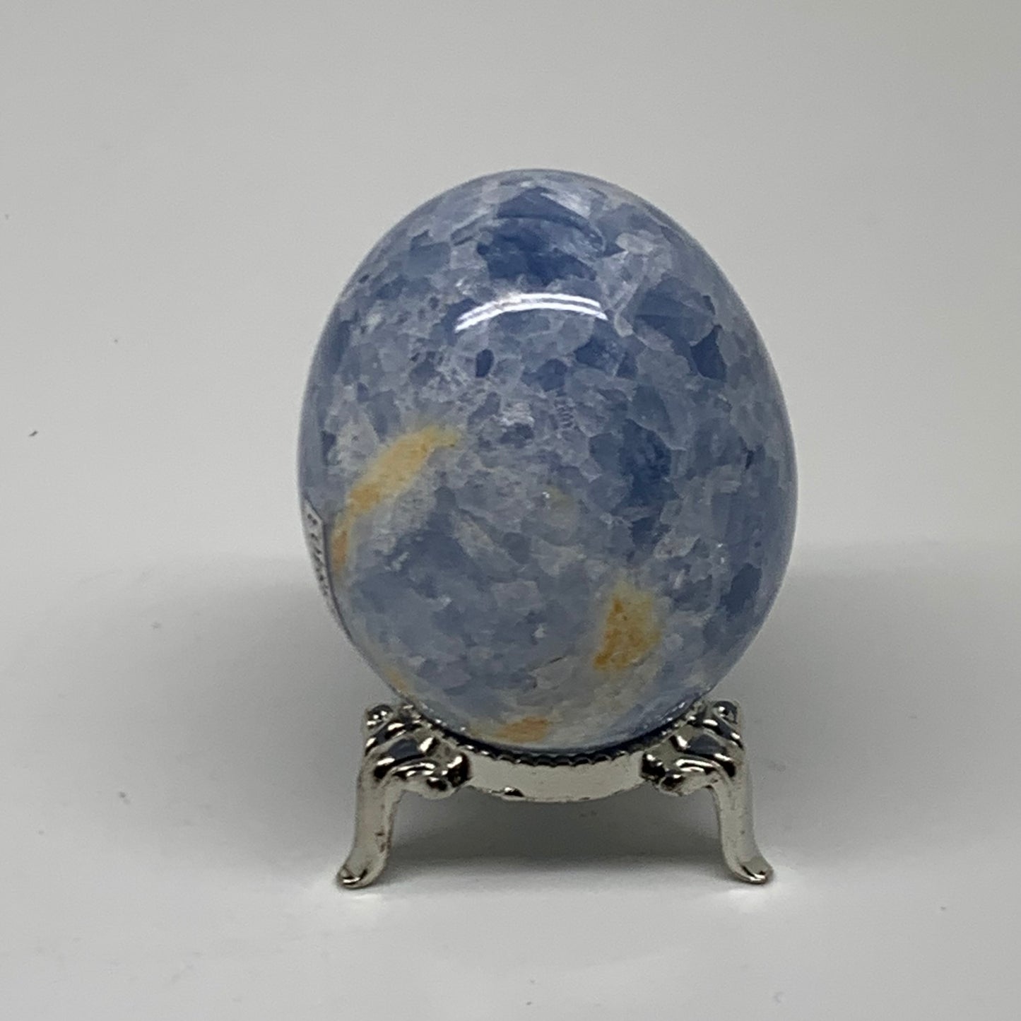 179.9g, 2.3"x1.8", Natural Blue Calcite Egg Polished Crystal @Madagascar, B38403