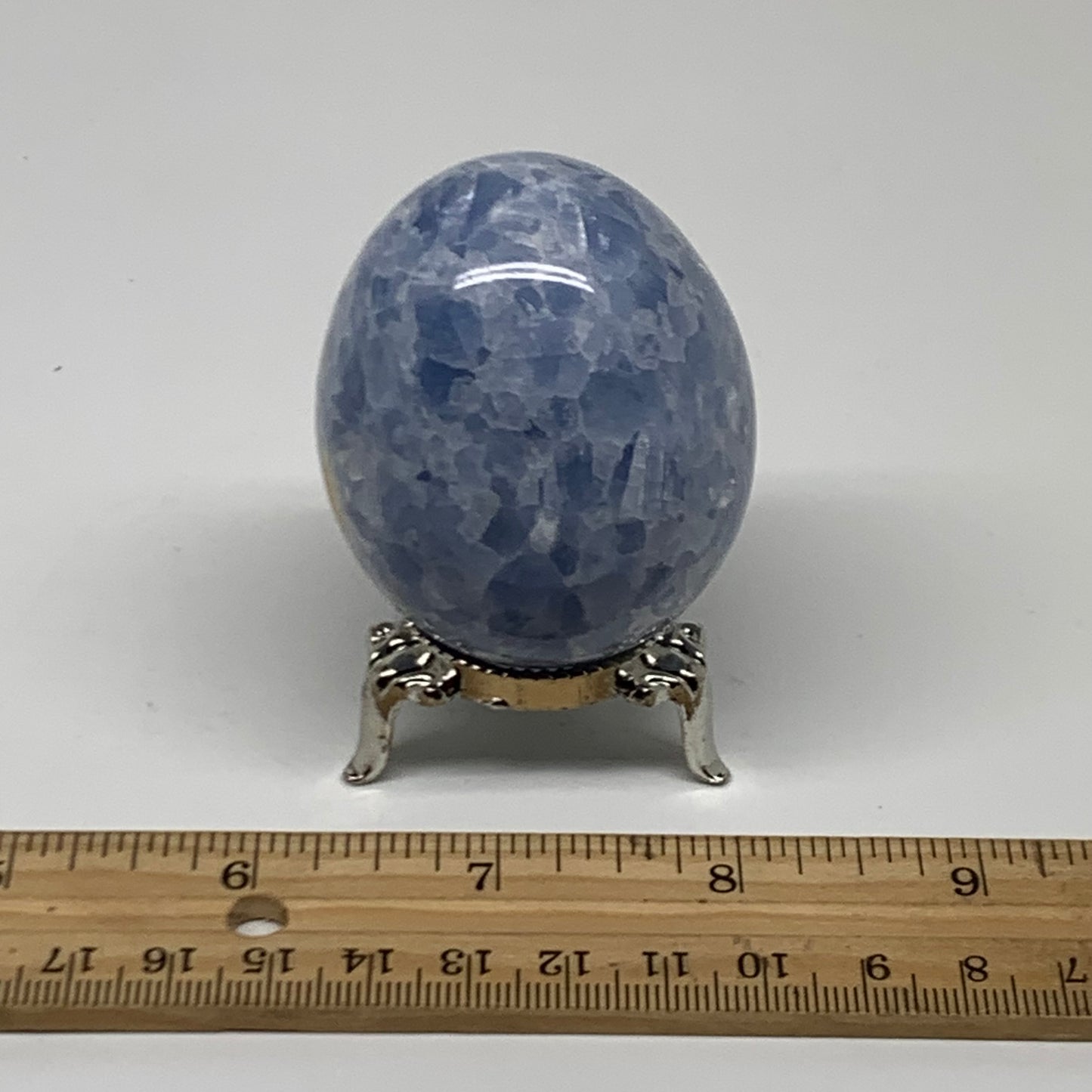 179.9g, 2.3"x1.8", Natural Blue Calcite Egg Polished Crystal @Madagascar, B38403