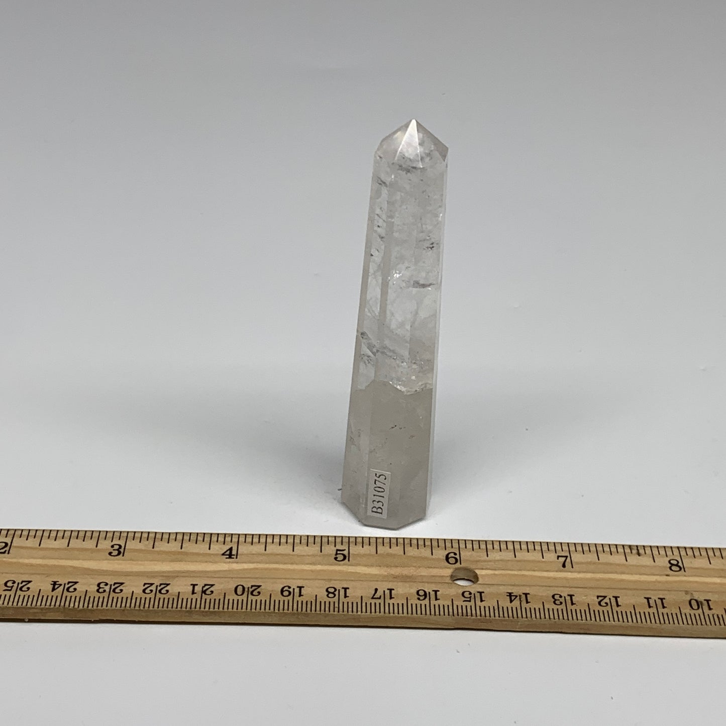 67.2g, 4"x0.8"x0.8", Natural Quartz Crystal Tower Point Obelisk @India, B31075