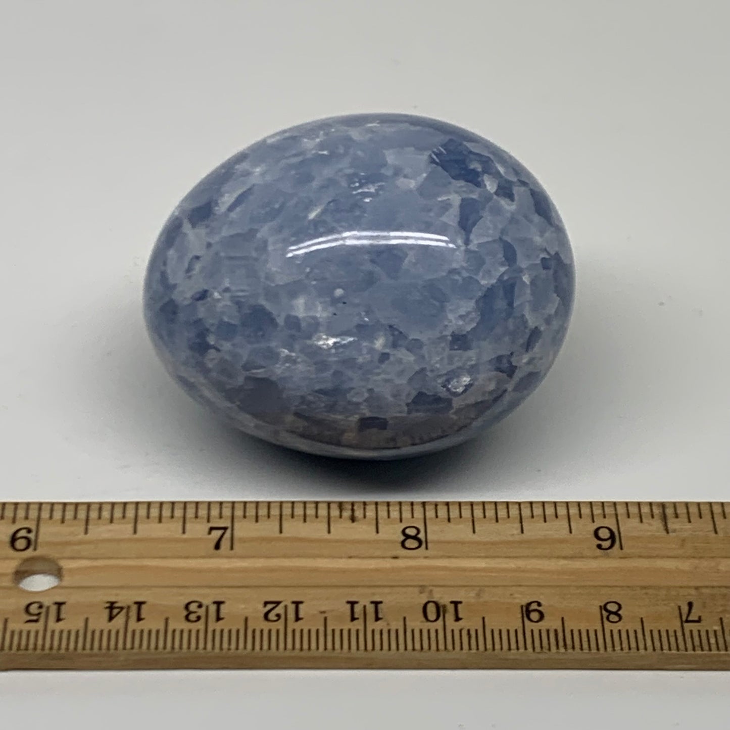 179.9g, 2.3"x1.8", Natural Blue Calcite Egg Polished Crystal @Madagascar, B38403