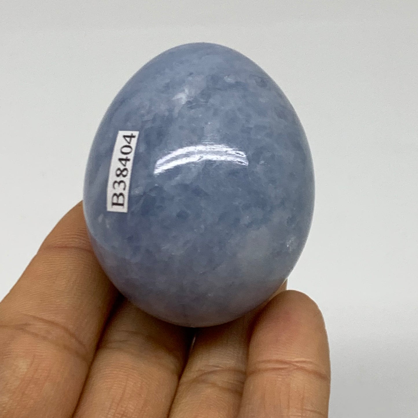 120g, 2"x1.6", Natural Blue Calcite Egg Polished Crystal @Madagascar, B38404