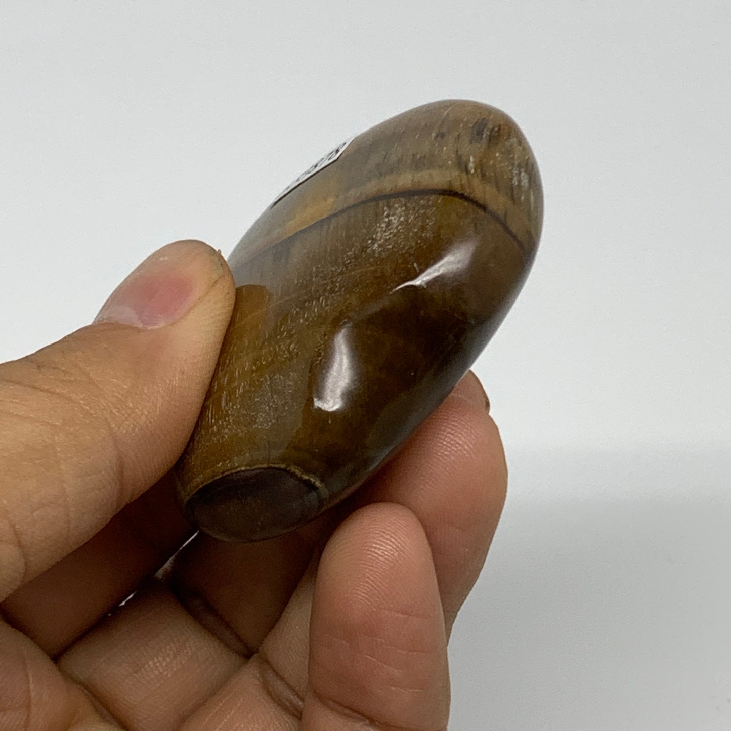 76.4g, 2.1"x2.1"x0.7", Tiger's Eye Heart Polished Healing Crystal @India, B33878